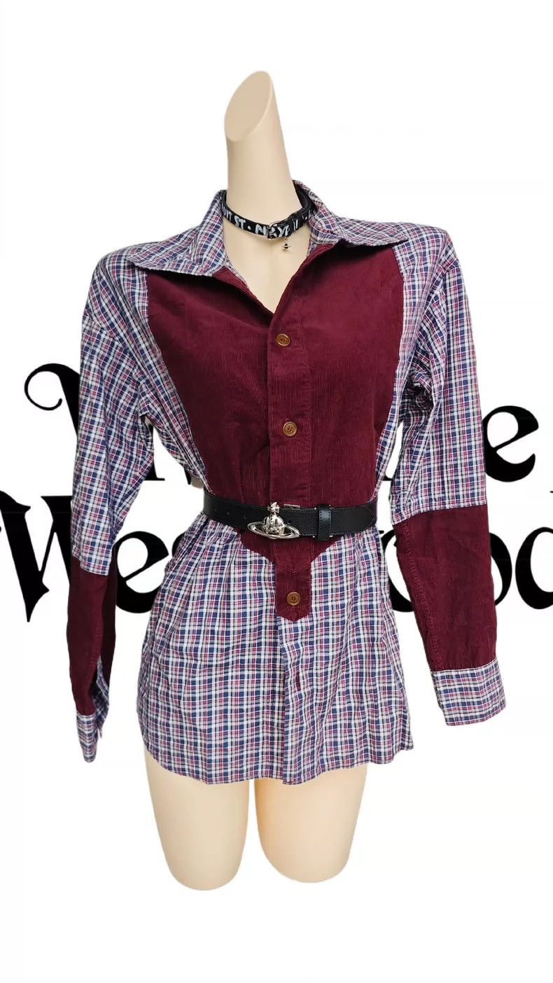 Vivienne Westwood Vivienne Westwood Patchwork corduroy checkered shirt Size M / US 6-8 / IT 42-44 - 1 Thumbnail
