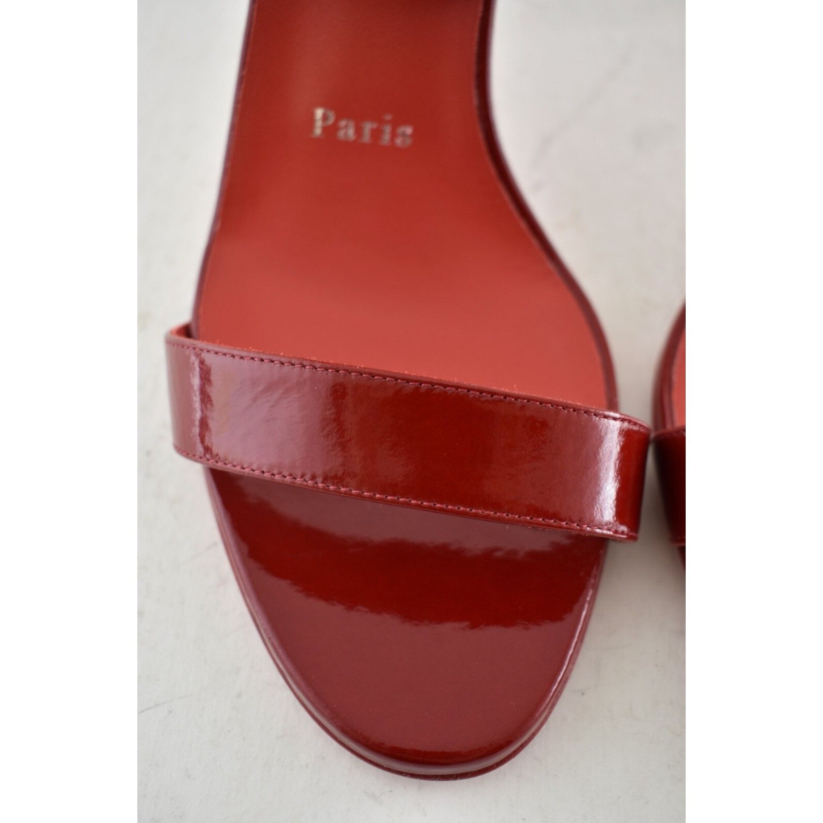 Christian Louboutin Christian Louboutin Loubigirl 85 Loubi Red Pat Ankle Strap Size US 10 / IT 40 - 6 Thumbnail