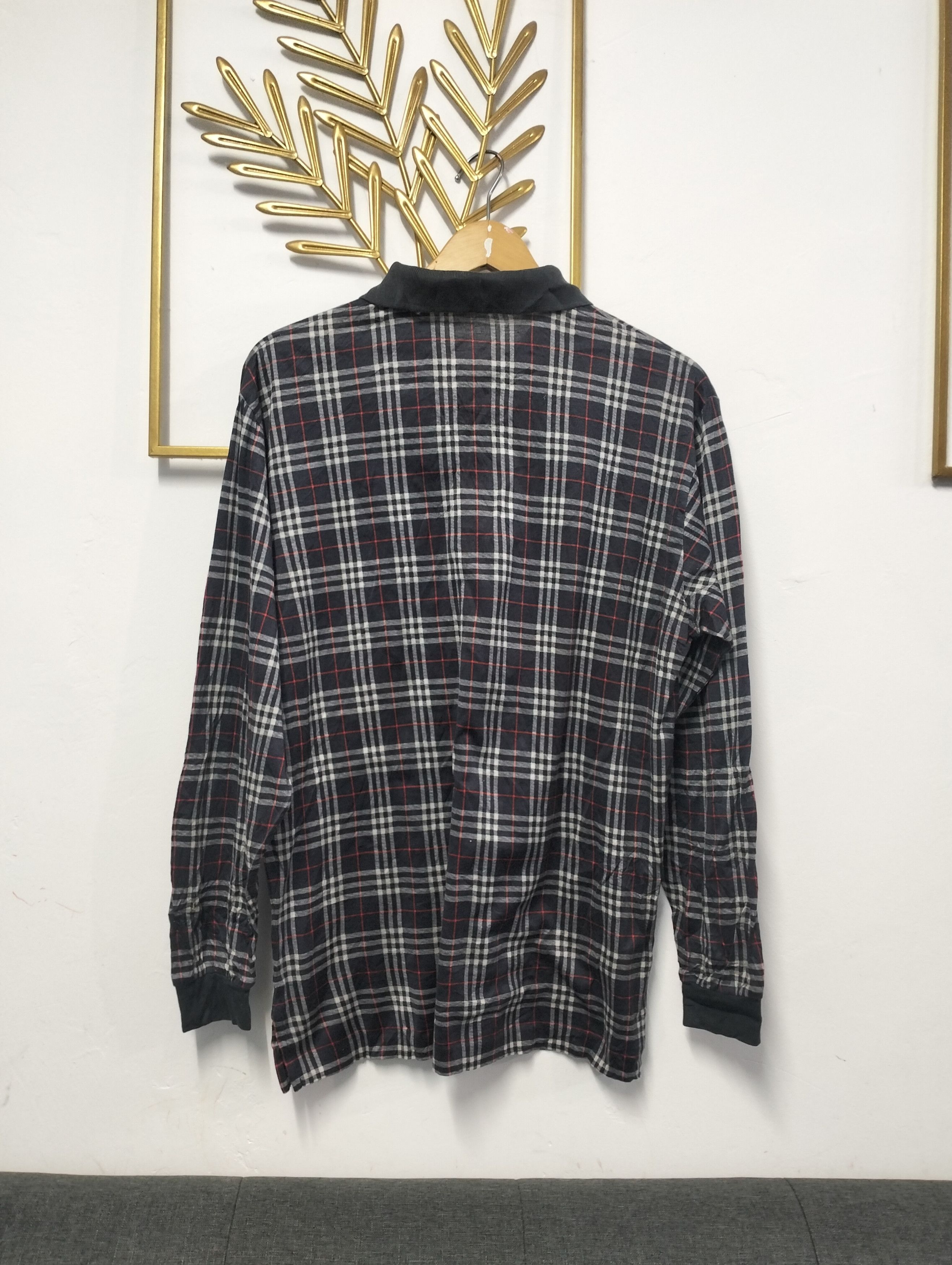 Burberry × Vintage Vintage Burberry Nova Check Longsleeve Polo Tshirt Size US M / EU 48-50 / 2 - 2 Thumbnail