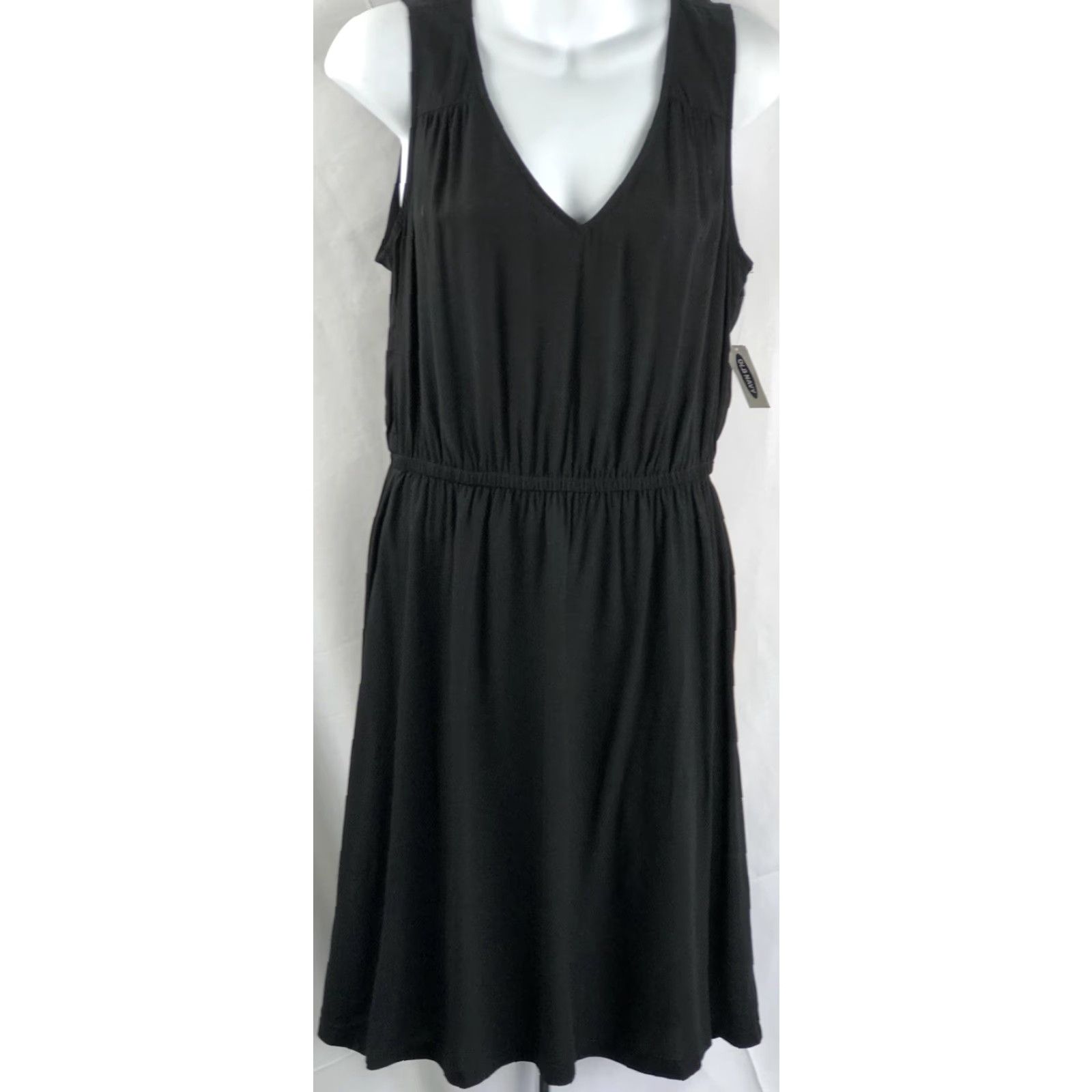 Old Navy NWT Old Navy Sleeveless Midi Dress M Black V-Neck A-Line Rayon flowy Size M / US 6-8 / IT 42-44 - 5 Thumbnail
