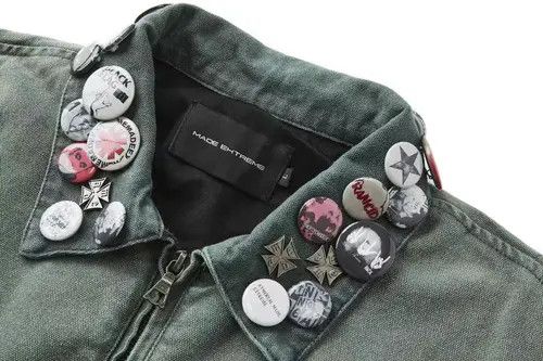 Japanese Brand Vintage street punk washed and distressed badge jacket Size US L / EU 52-54 / 3 - 4 Thumbnail