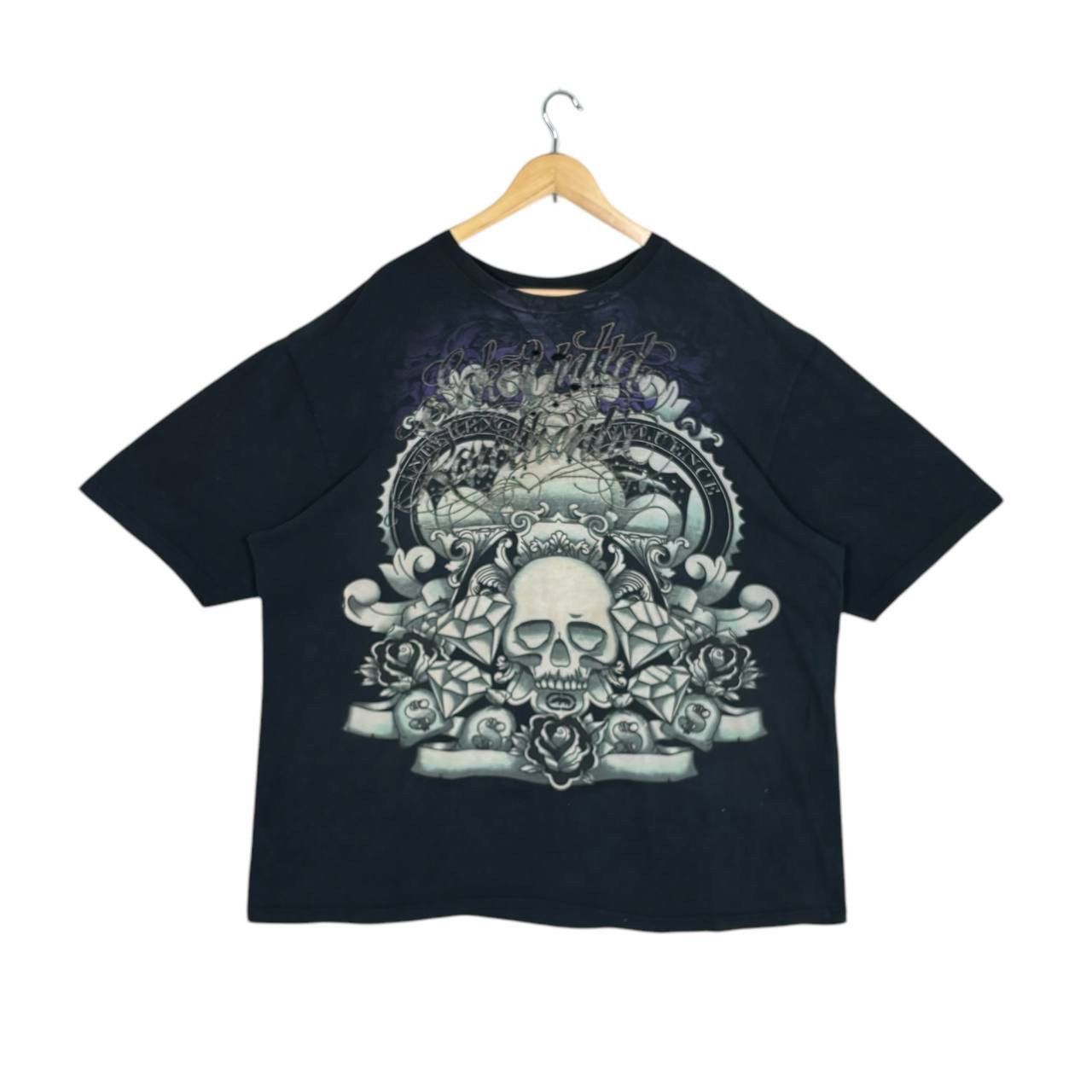 Ecko Unltd. × Vintage Oversized Y2K ECKO UNLTD Echo Overprint Skull Tshirt Size US XXL / EU 58 / 5 - 1 Thumbnail