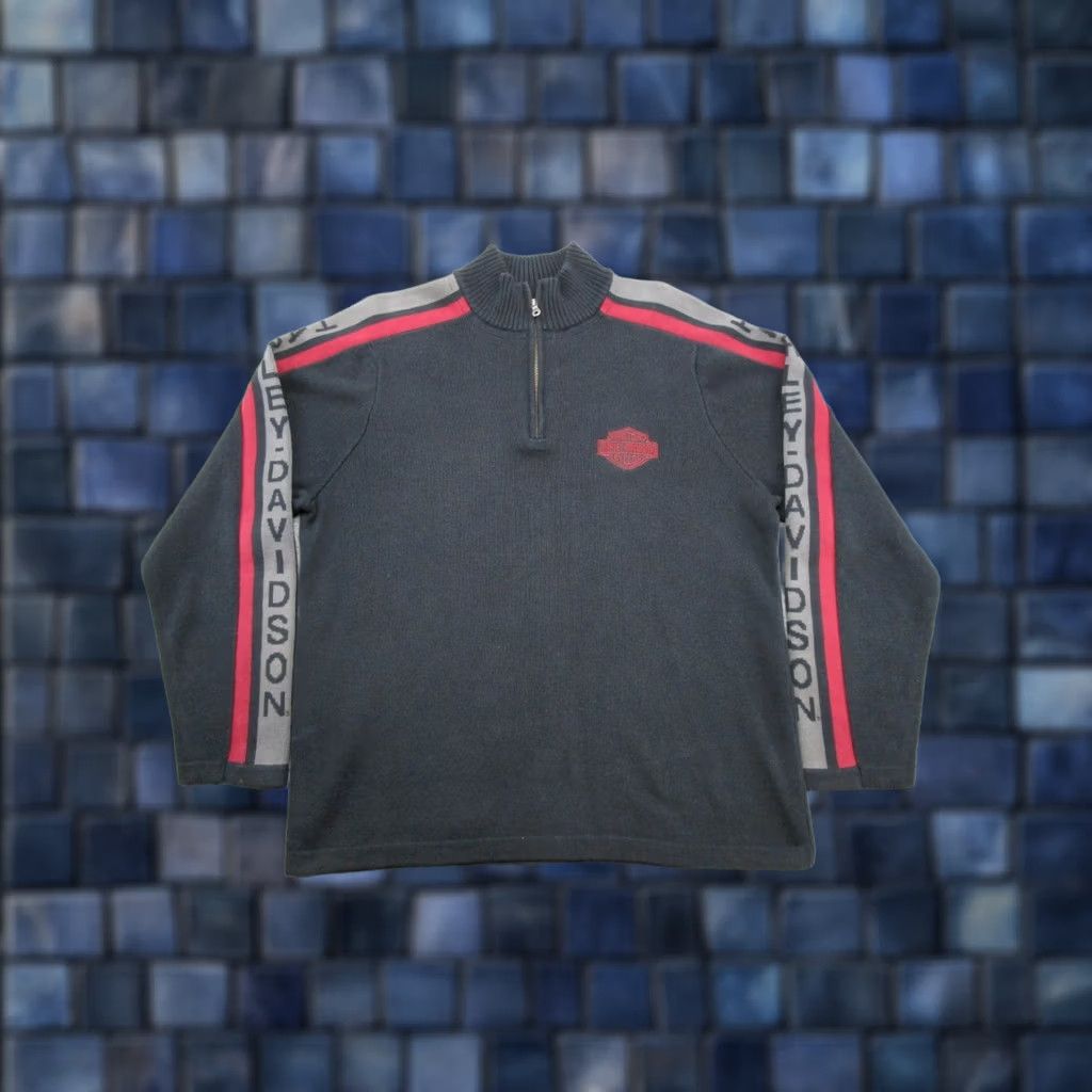 Harley Davidson Harley-Davidson Mens 1/4 Zip Pullover Knit Sweater XL Black Logo Biker Long Sleeve Pullover Casual Shirt Size US XL / EU 56 / 4 - 1 Thumbnail