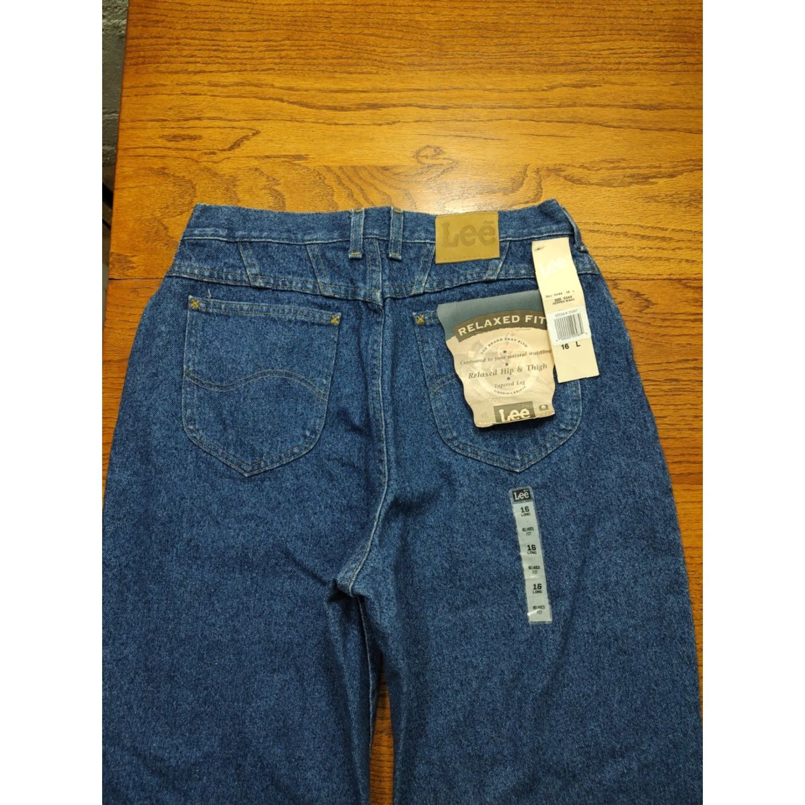 Lee VINTAGE Lee Jeans Womens 16 Long Blue Pepper Wash Relaxed Tapered Ankle 5-Pocket Denim Stretch Size 38" / US 16 / IT 52 - 3 Thumbnail