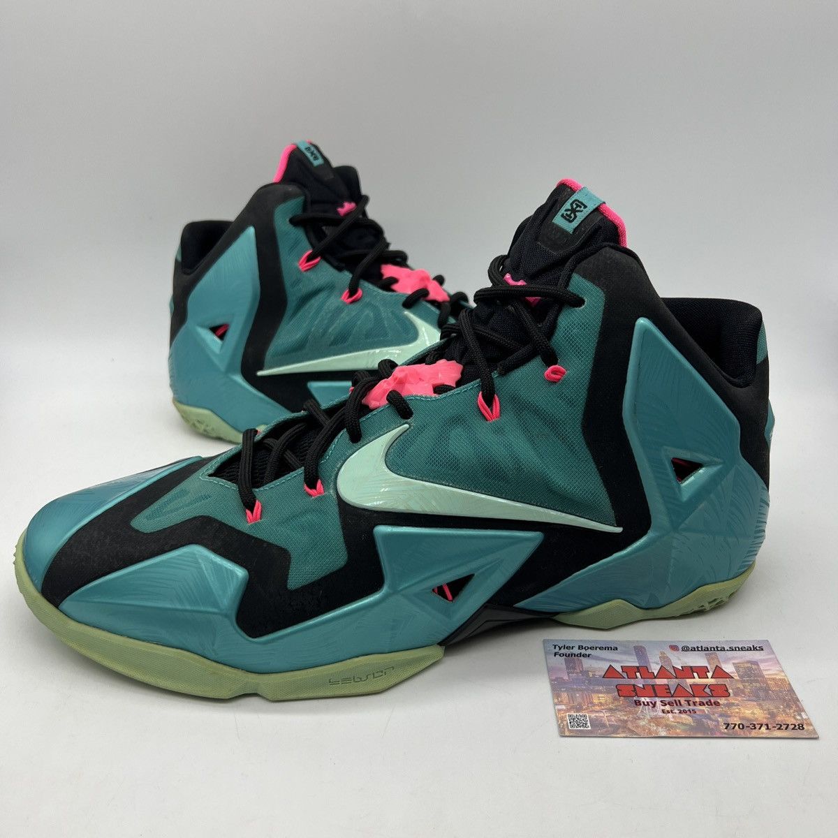 image of Nike Lebron 11 South Beach Shoes in Mint, Men's (Size 12)