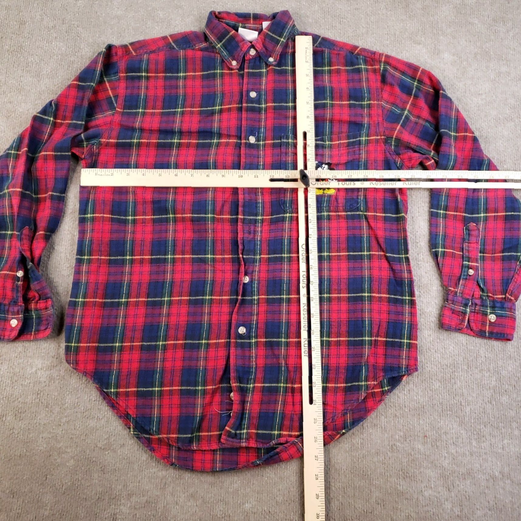 Disney VINTAGE Disney Shirt Mens Small Blue Red Plaid Flannel Mickey Mouse 90s Size US S / EU 44-46 / 1 - 2 Thumbnail