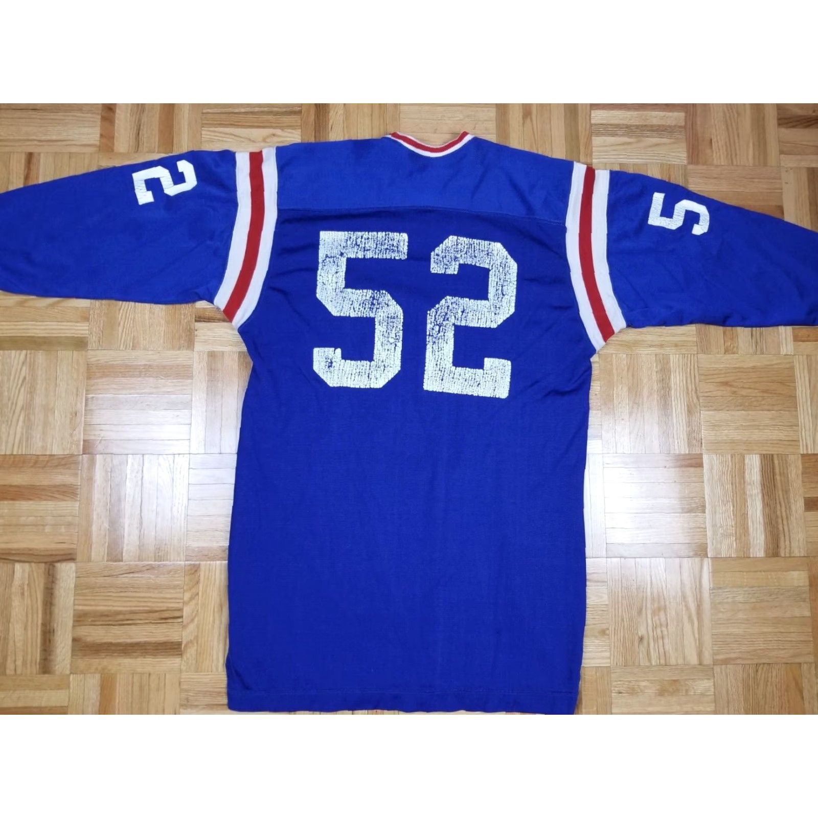 Vintage VINTAGE Russell BLUE DURENE RAYON FOOTBALL JERSEY SZ 46 Shirt Mens 46 Blue 60s USA Band Retro Rock tropical Size US XXL / EU 58 / 5 - 5 Thumbnail