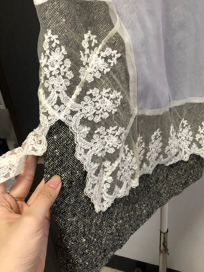Comme des Garcons Comme Des Garcons size S Lace patchwork wool skirt Size 23" - 2 Thumbnail