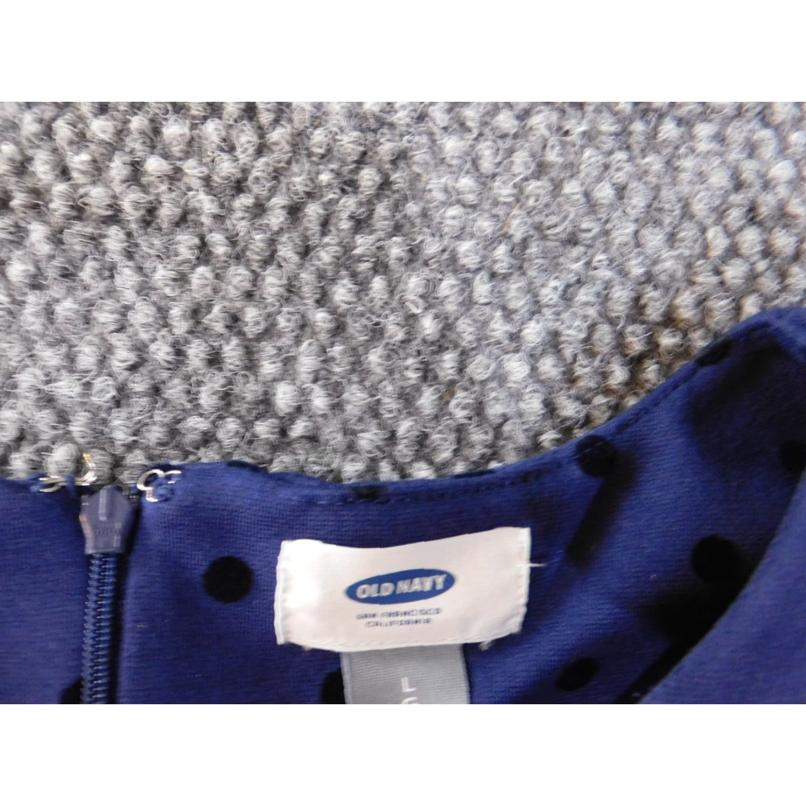 Old Navy Old Navy Dress Large Purple Zip Womens A-line Dots Polyester Wool? Size L / US 10 / IT 46 - 4 Thumbnail