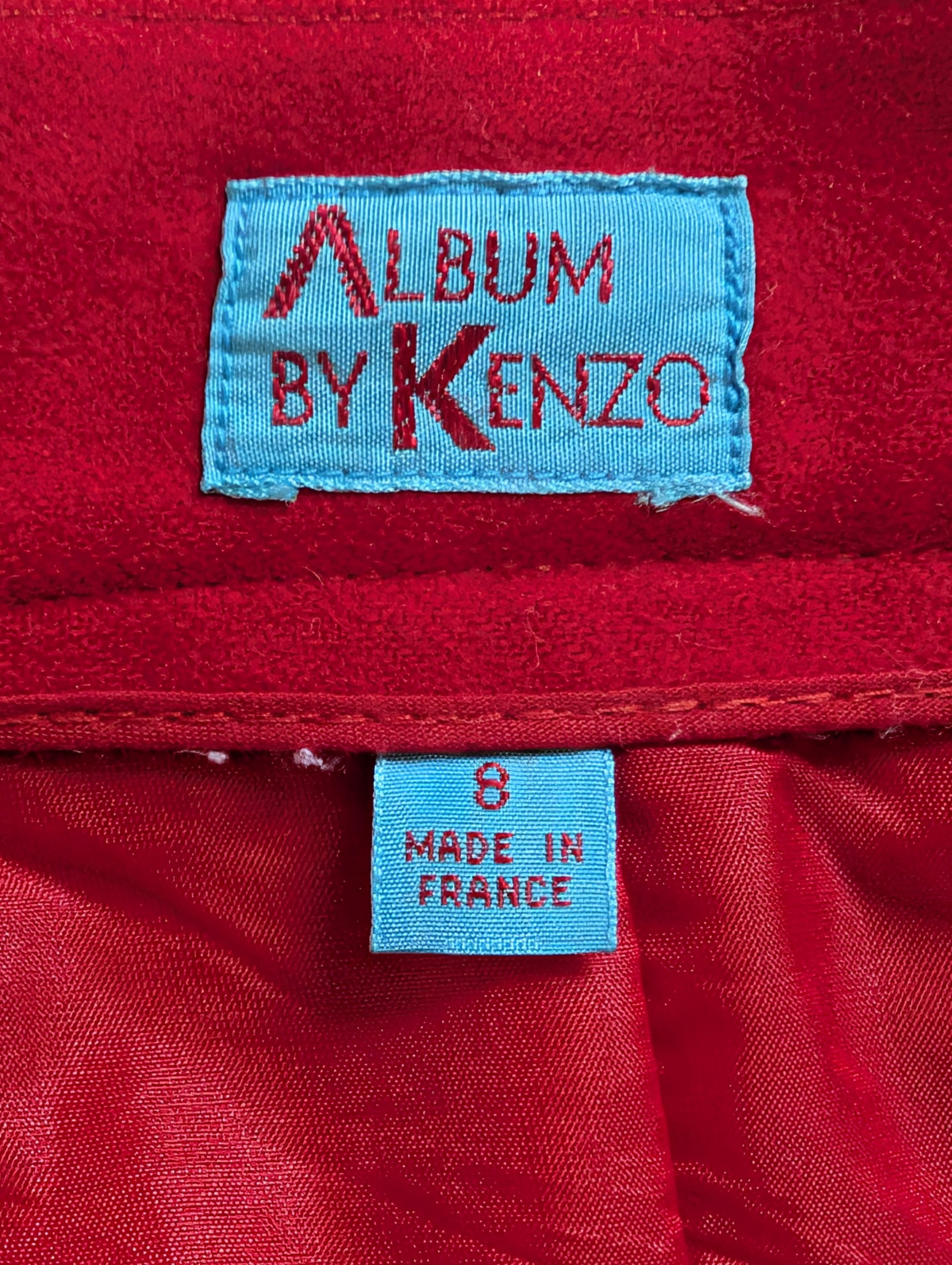 Kenzo Album by Kenzo Vintage Red Wool Pencil Skirt Size 27" / US 4 / IT 40 - 9 Thumbnail