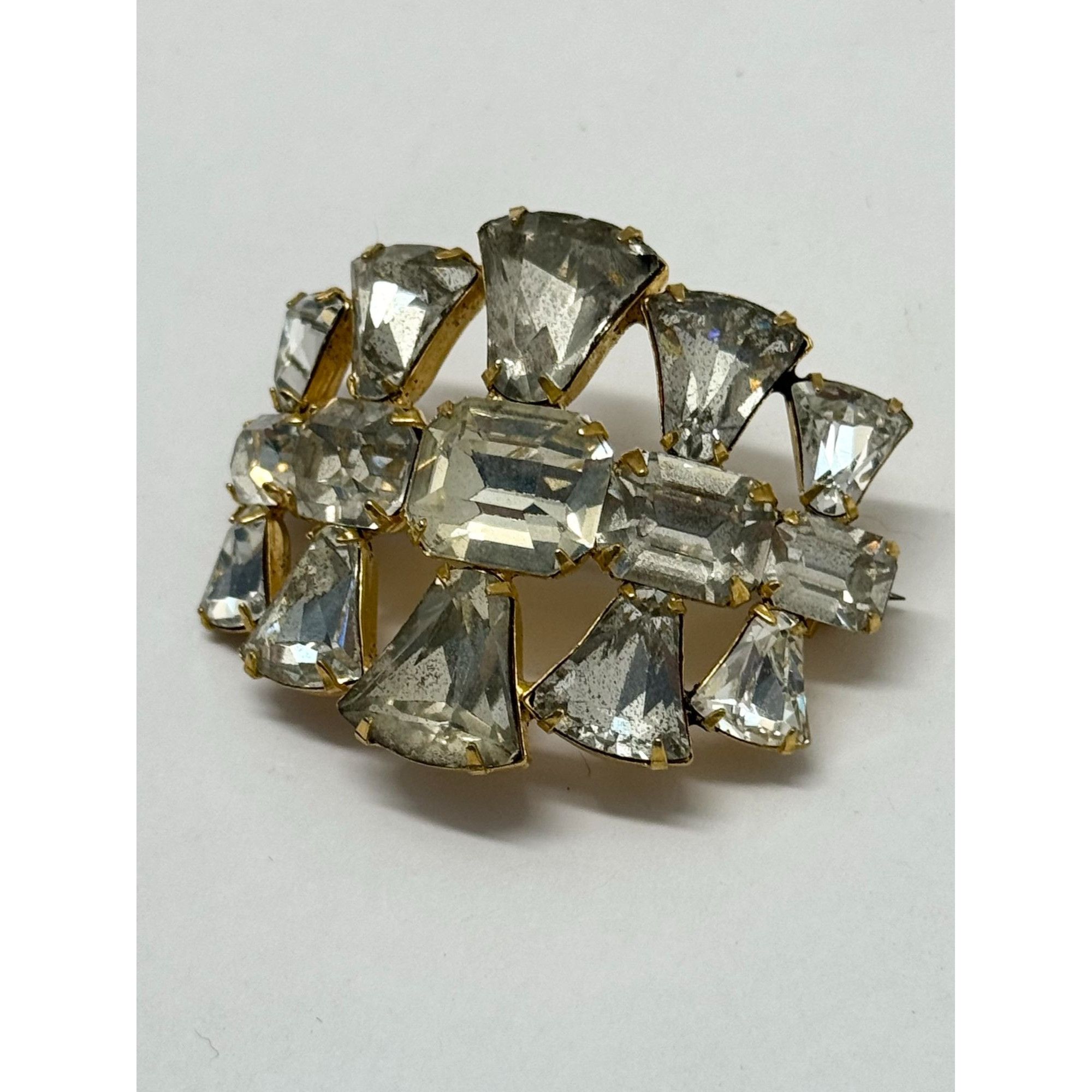 Vintage Vintage glass rhinestone brooch pin Size ONE SIZE - 2 Thumbnail