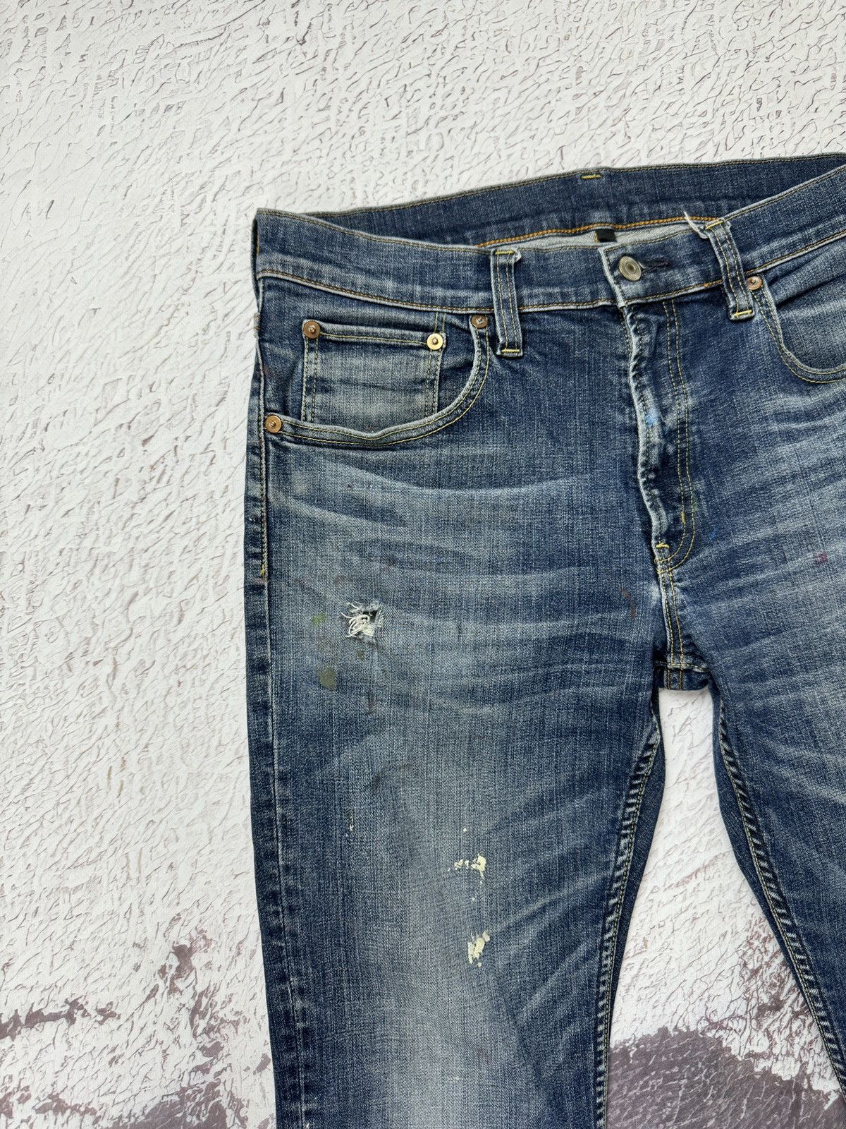 Japanese Brand × Muji Muji Japan blue distressed denim hand painted casual jeans Size US 30 / EU 46 - 8 Thumbnail