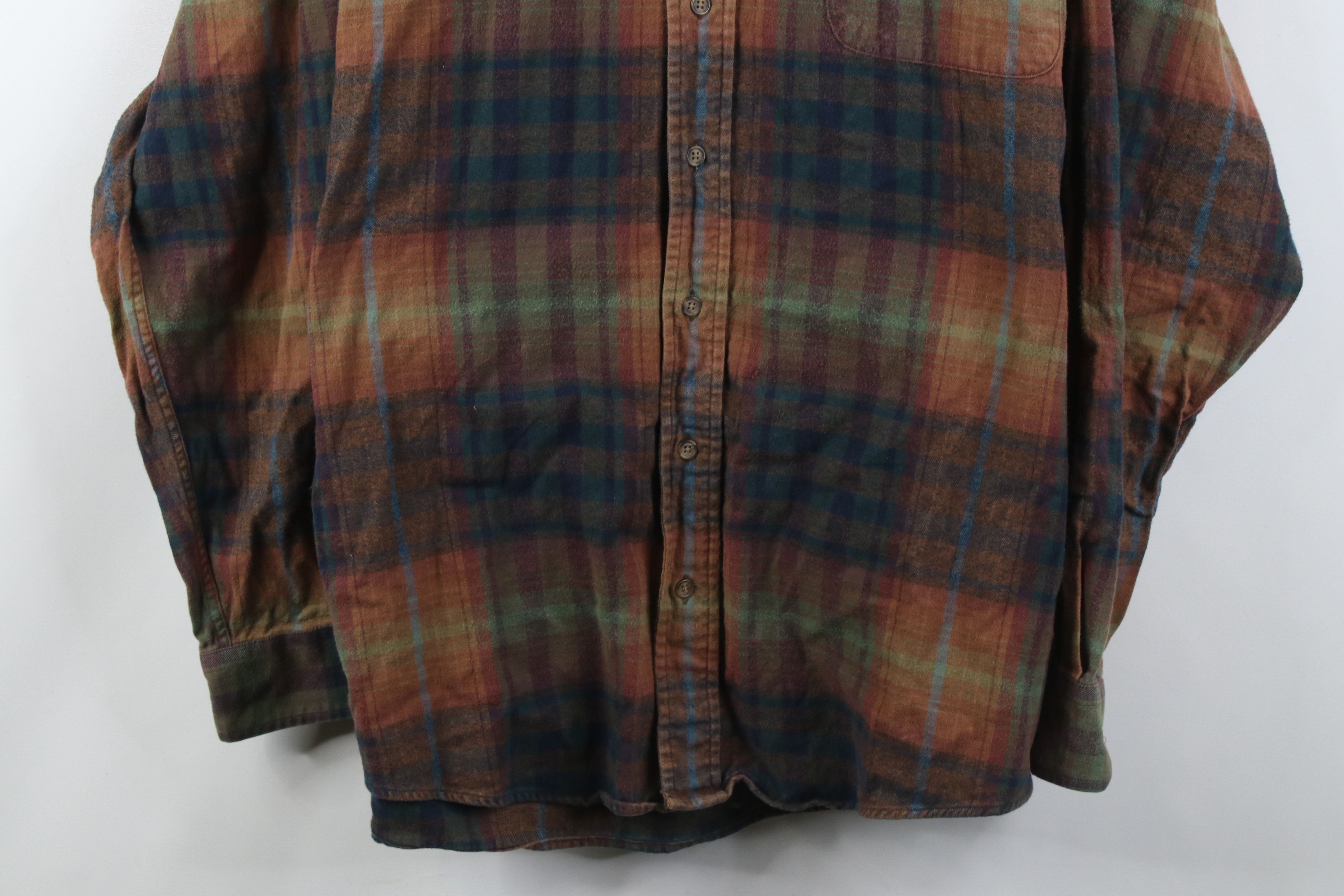 Lands' End Vintage 90s Lands End Flannel Collared Button Down Shirt Size US XL / EU 56 / 4 - 3 Thumbnail