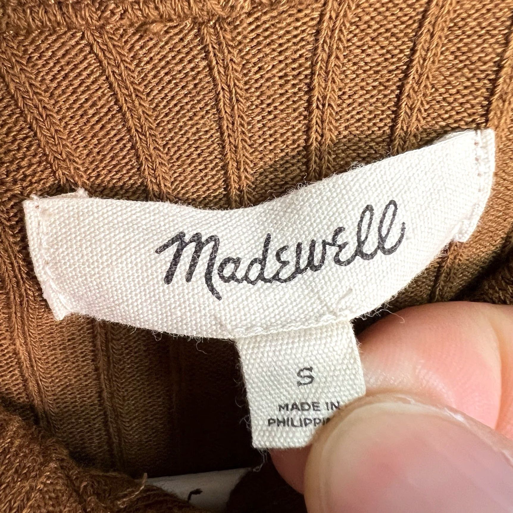 Madewell VINTAGE Madewell Ribbed Polo Knit Mini Dress Shirt Womens Small Brown Size S / US 4 / IT 40 - 7 Thumbnail