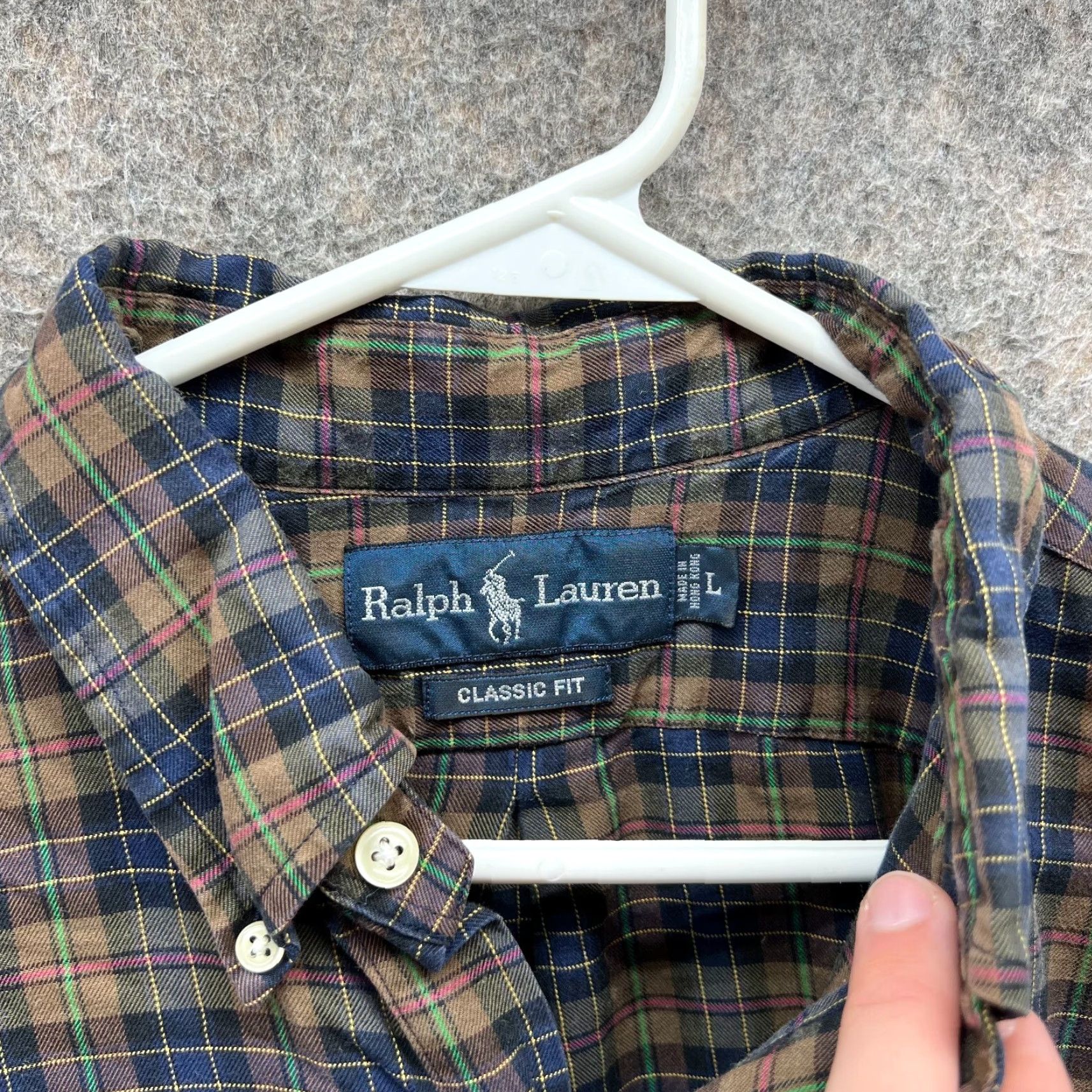 Ralph Lauren VINTAGE Ralph Lauren Shirt Mens L Brown Plaid Button-Down Classic Preppy Size US L / EU 52-54 / 3 - 7 Thumbnail