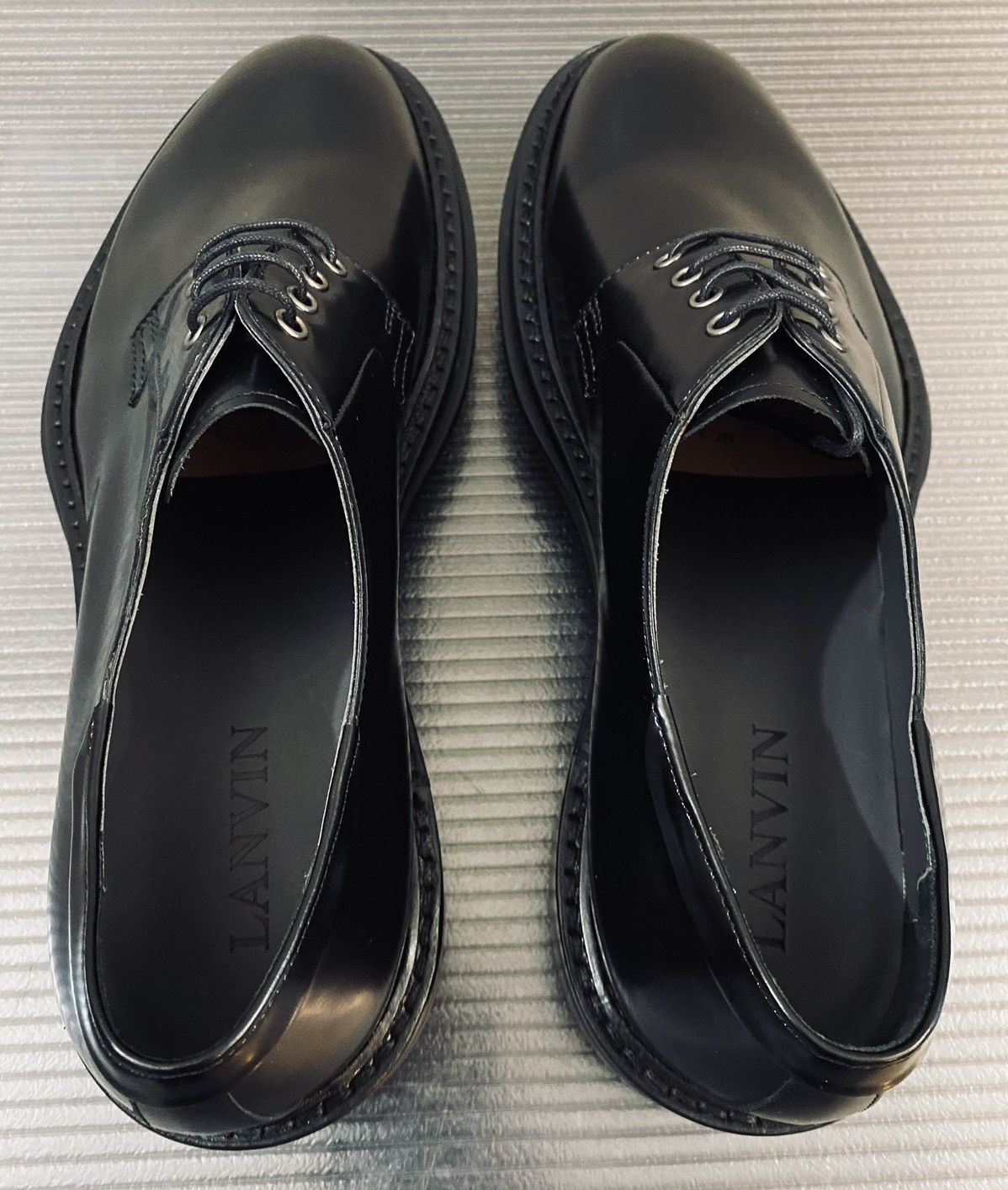 Lanvin Lanvin 🇮🇹 black soft glossy calfskin creeper sole derby 9 NEW Size US 9 / EU 42 - 8 Thumbnail
