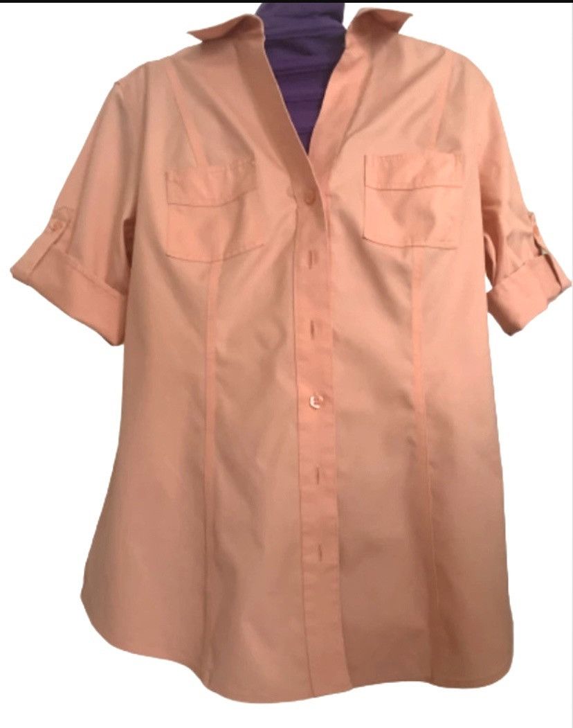 Chicos Chico’s Non-Iron Stretch Button-Down Shirt - Size 0 Small Size XS / US 0-2 / IT 36-38 - 1 Thumbnail
