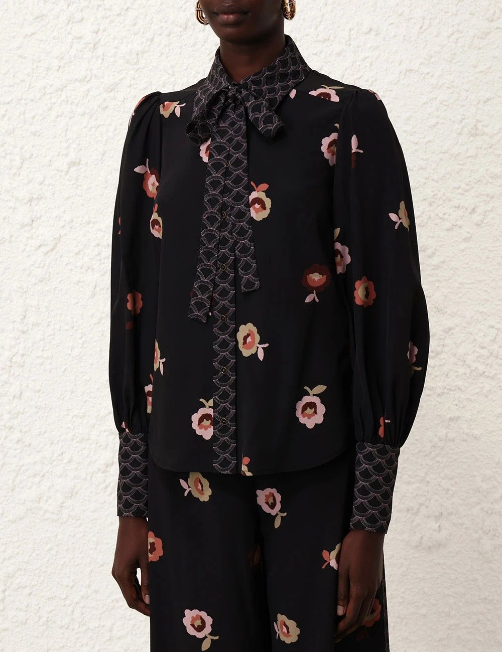 Zimmermann oc11z0825 Pussybow Shirt in Black Size XS / US 0-2 / IT 36-38 - 5 Thumbnail