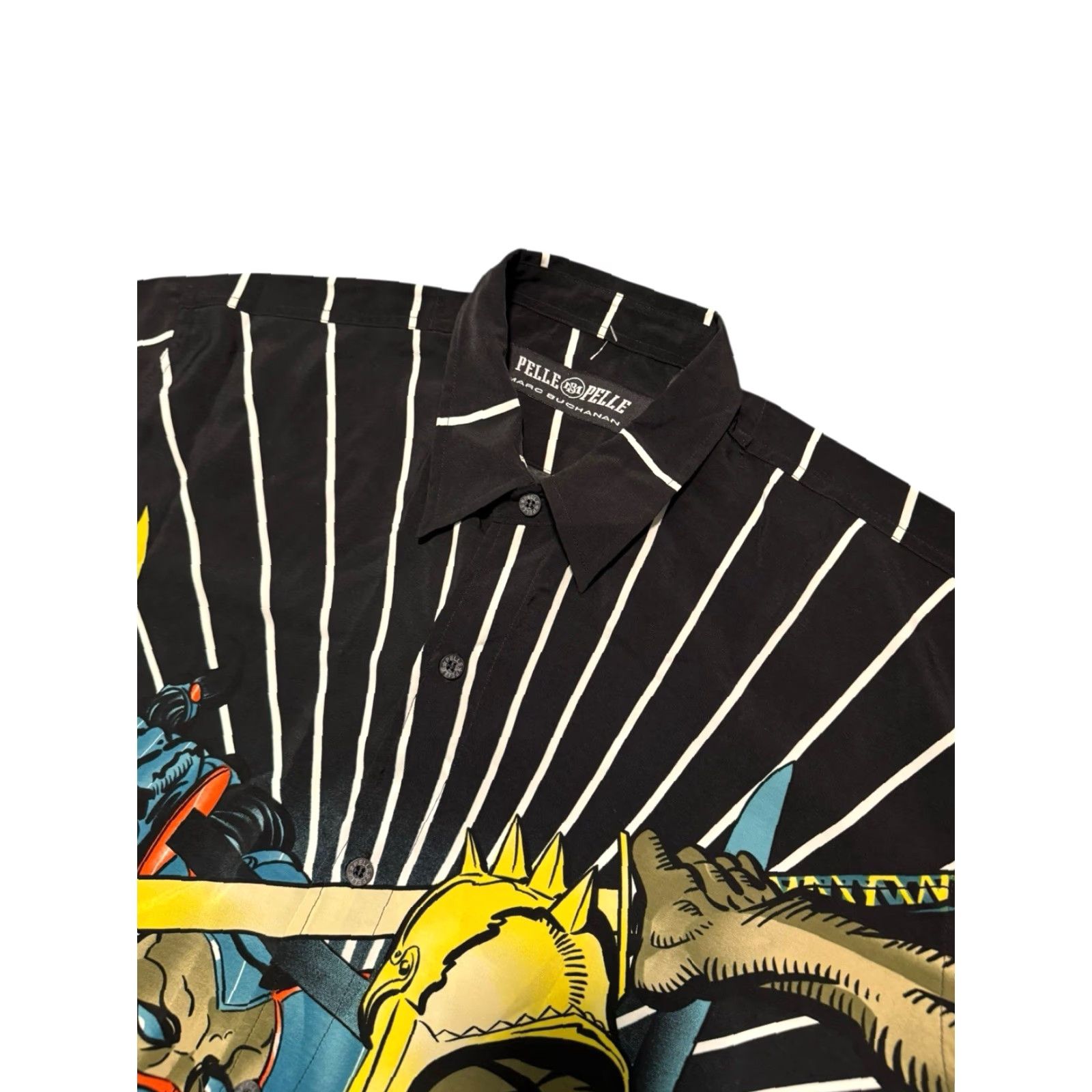 Pelle Pelle VINTAGE Pelle Pelle Marc Buchanan Samurai Print Button Down Shirt L-XL HTF Size US L / EU 52-54 / 3 - 5 Thumbnail