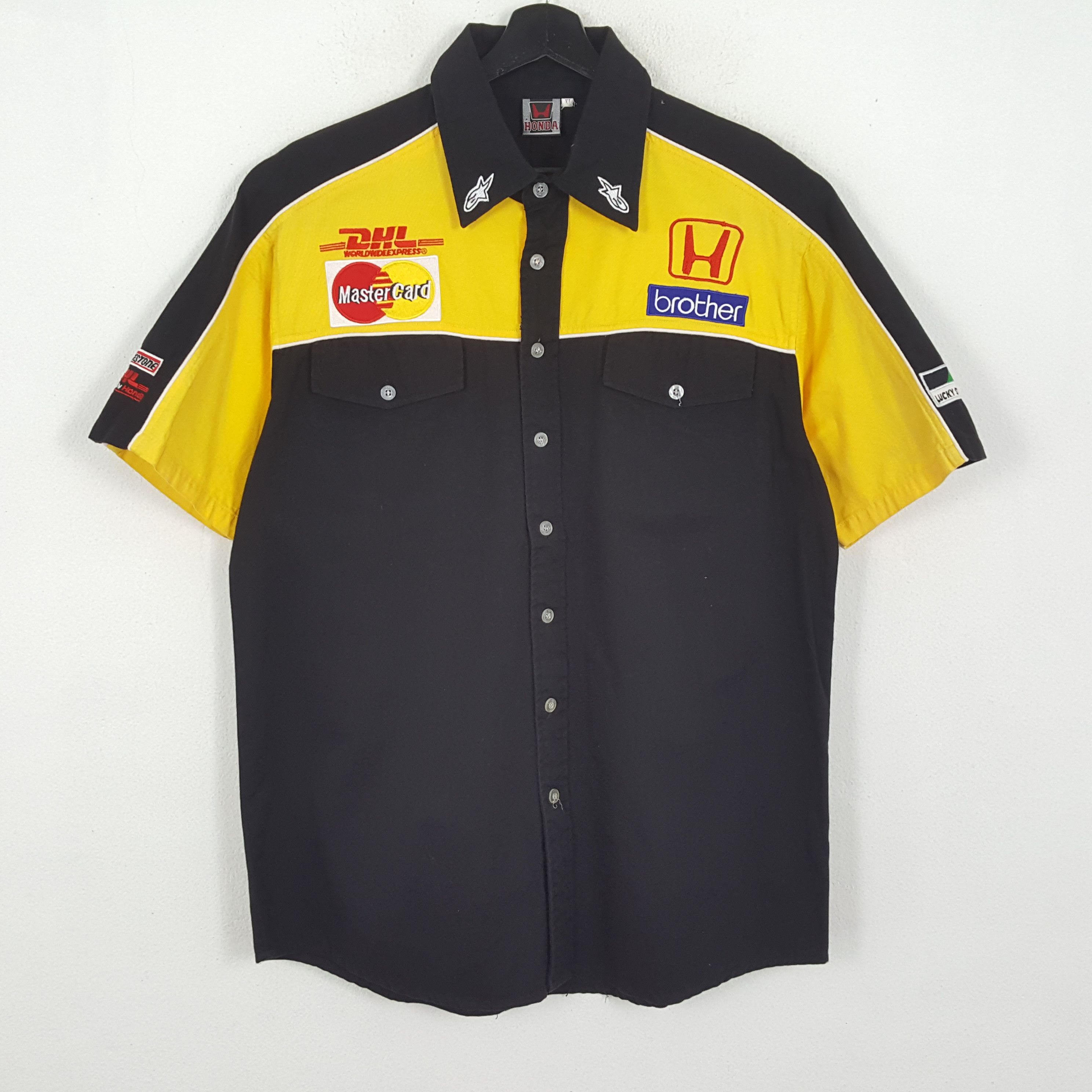 Honda × Vintage HONDA Japanese Motorsports Racing Team Shirt Size US L / EU 52-54 / 3 - 3 Thumbnail
