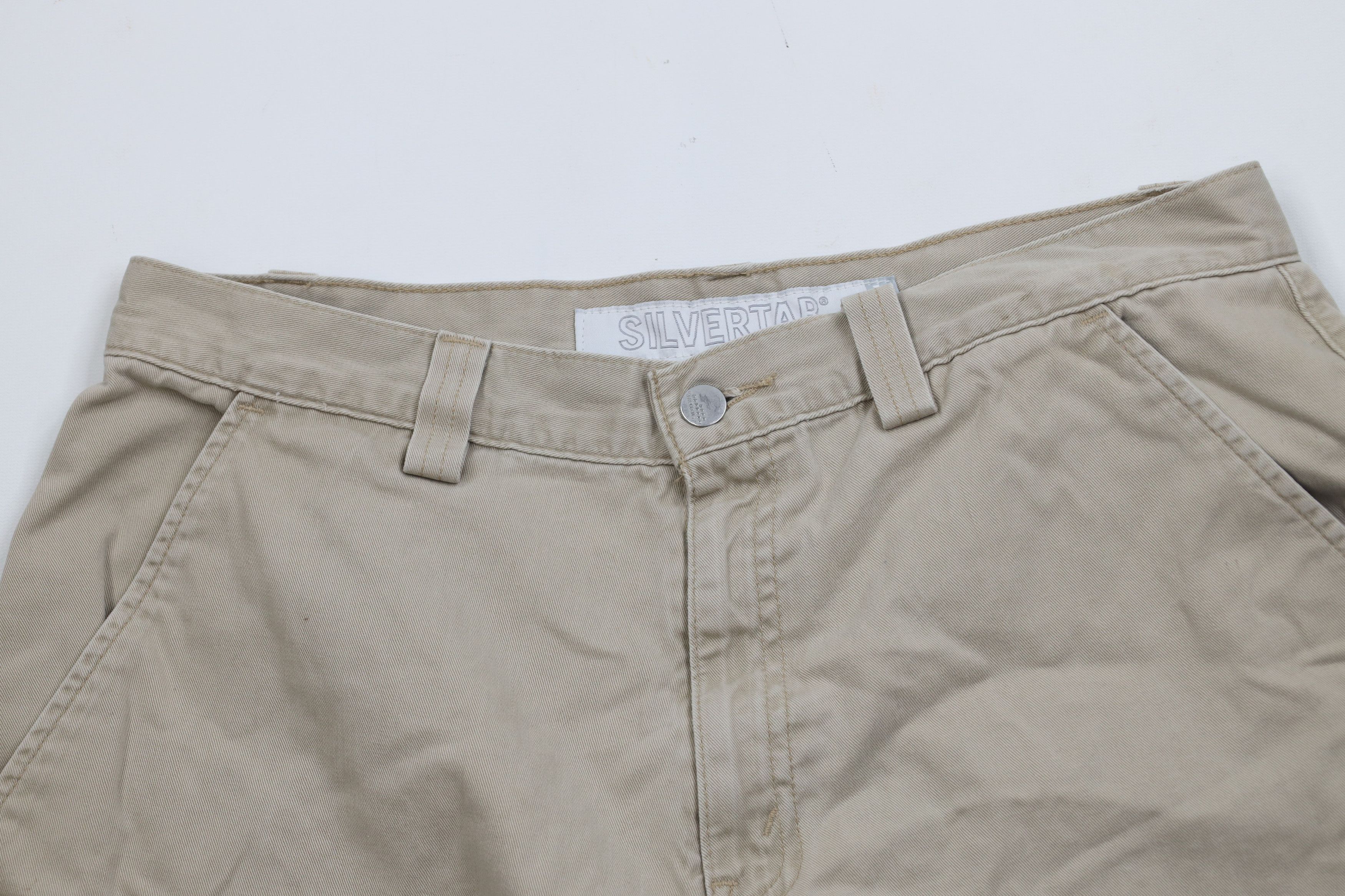 Levi's Vintage 90s Levis SilverTab Baggy Fit Cargo Shorts Beige Size US 34 / EU 50 - 2 Thumbnail