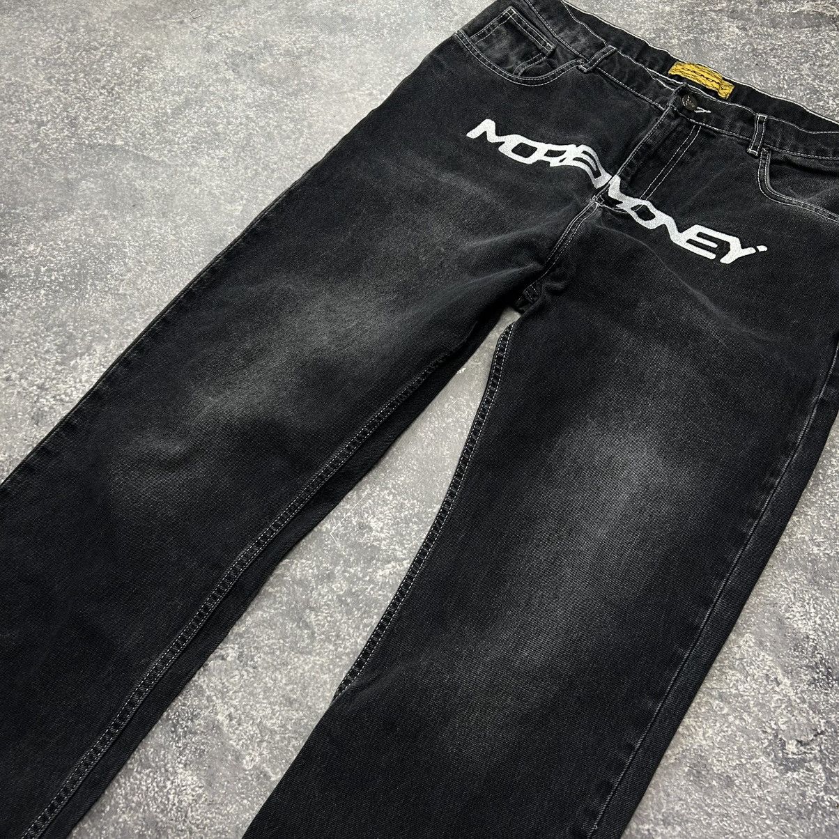 Other Mens Moremoney Big logo Rap Black denim streetwear y2k jeans Size US 32 / EU 48 - 3 Thumbnail
