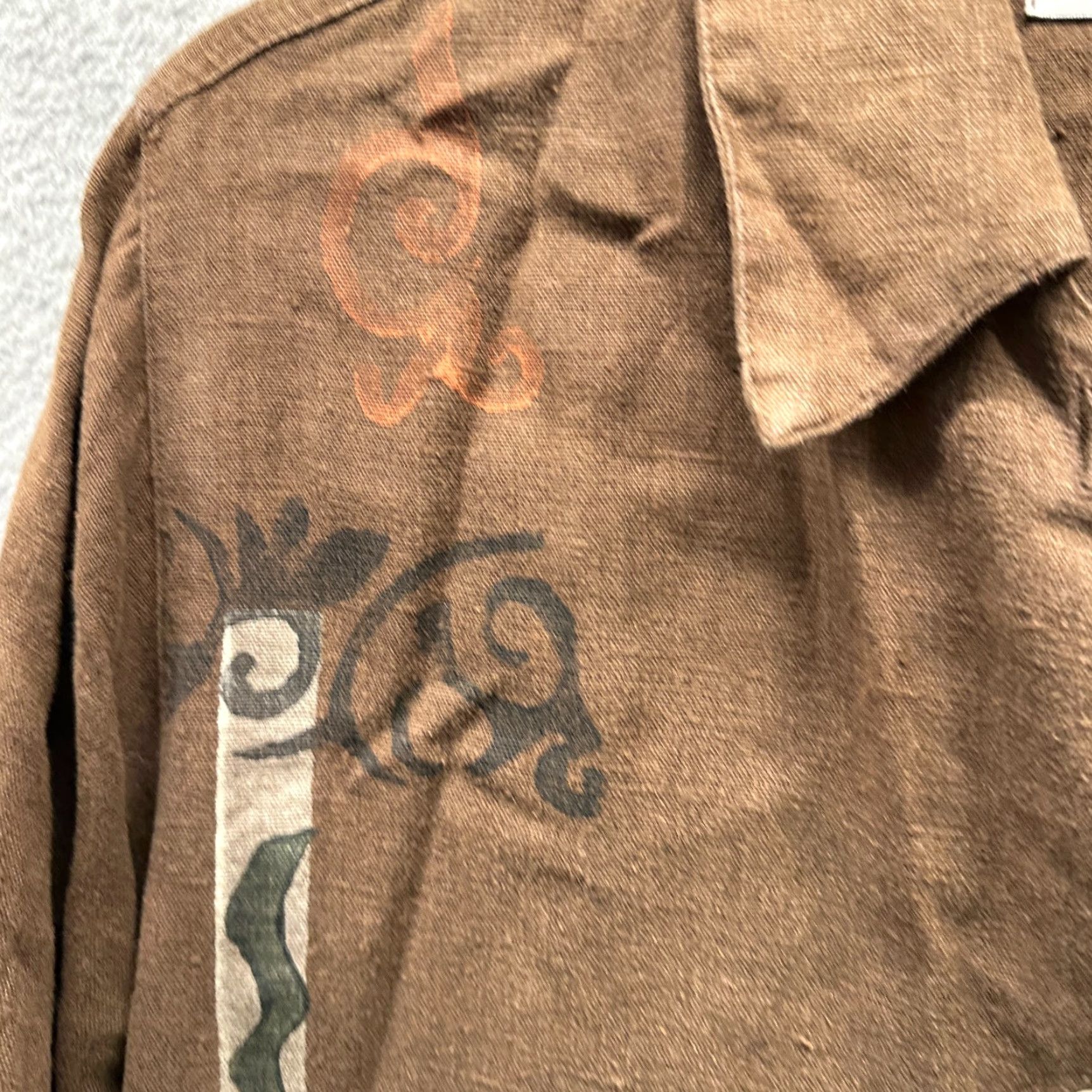 J. Jill J Jill Linen Jacket Womens Medium Brown Cardigan Coat Size M / US 6-8 / IT 42-44 - 3 Thumbnail