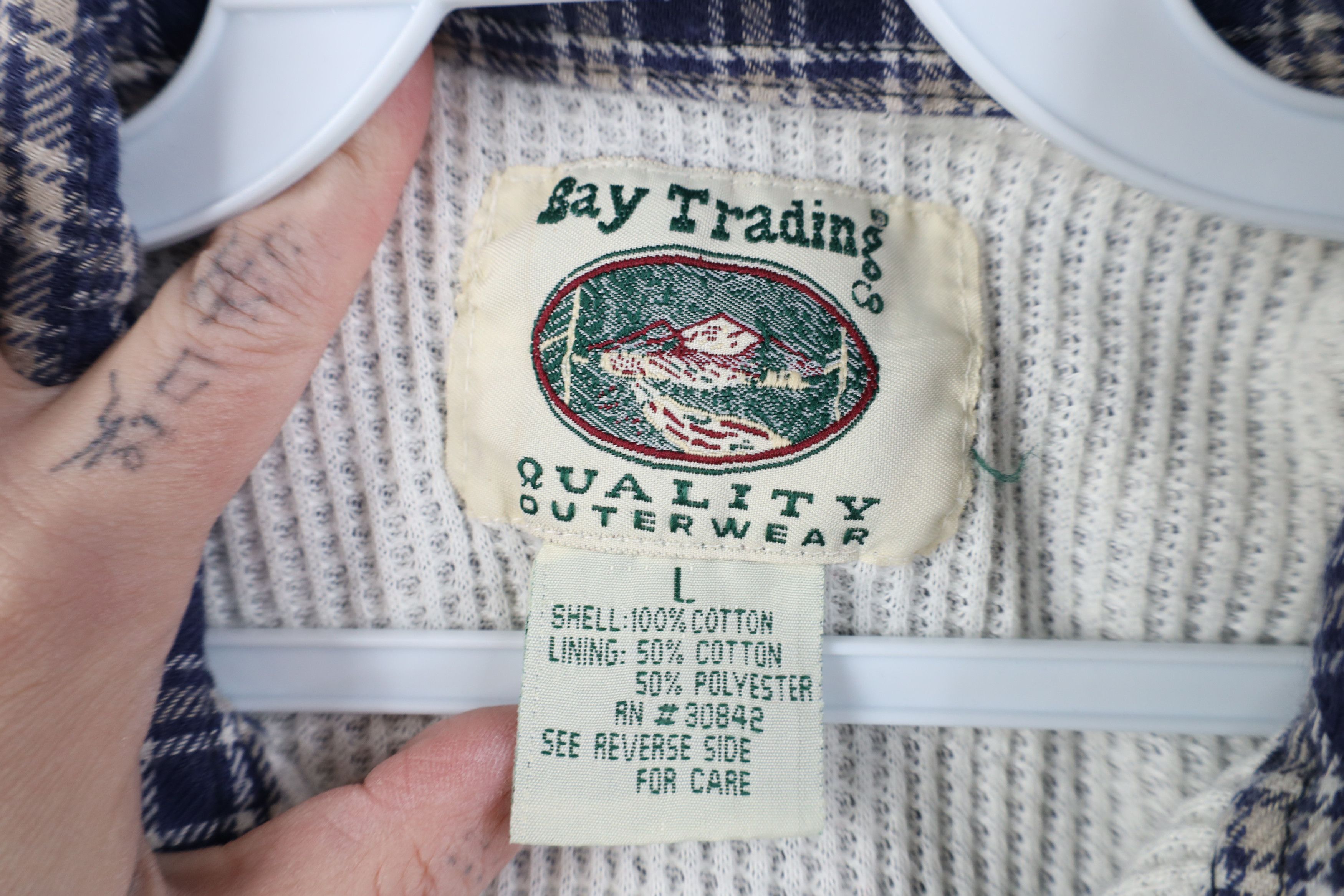 Vintage Vintage 90s Streetwear Waffle Lined Flannel Shirt Jacket Size US L / EU 52-54 / 3 - 7 Thumbnail