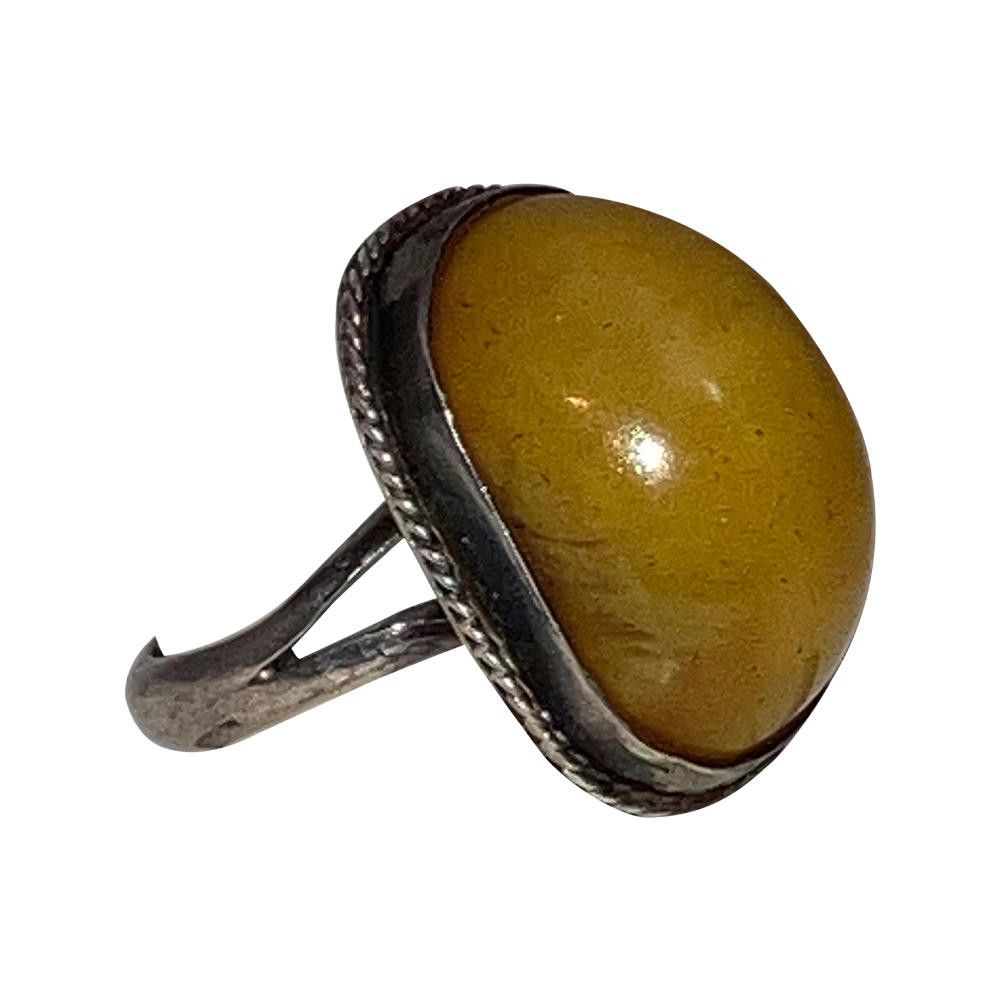 Designer Mexican Sterling Amber Ring Size ONE SIZE - 2 Thumbnail