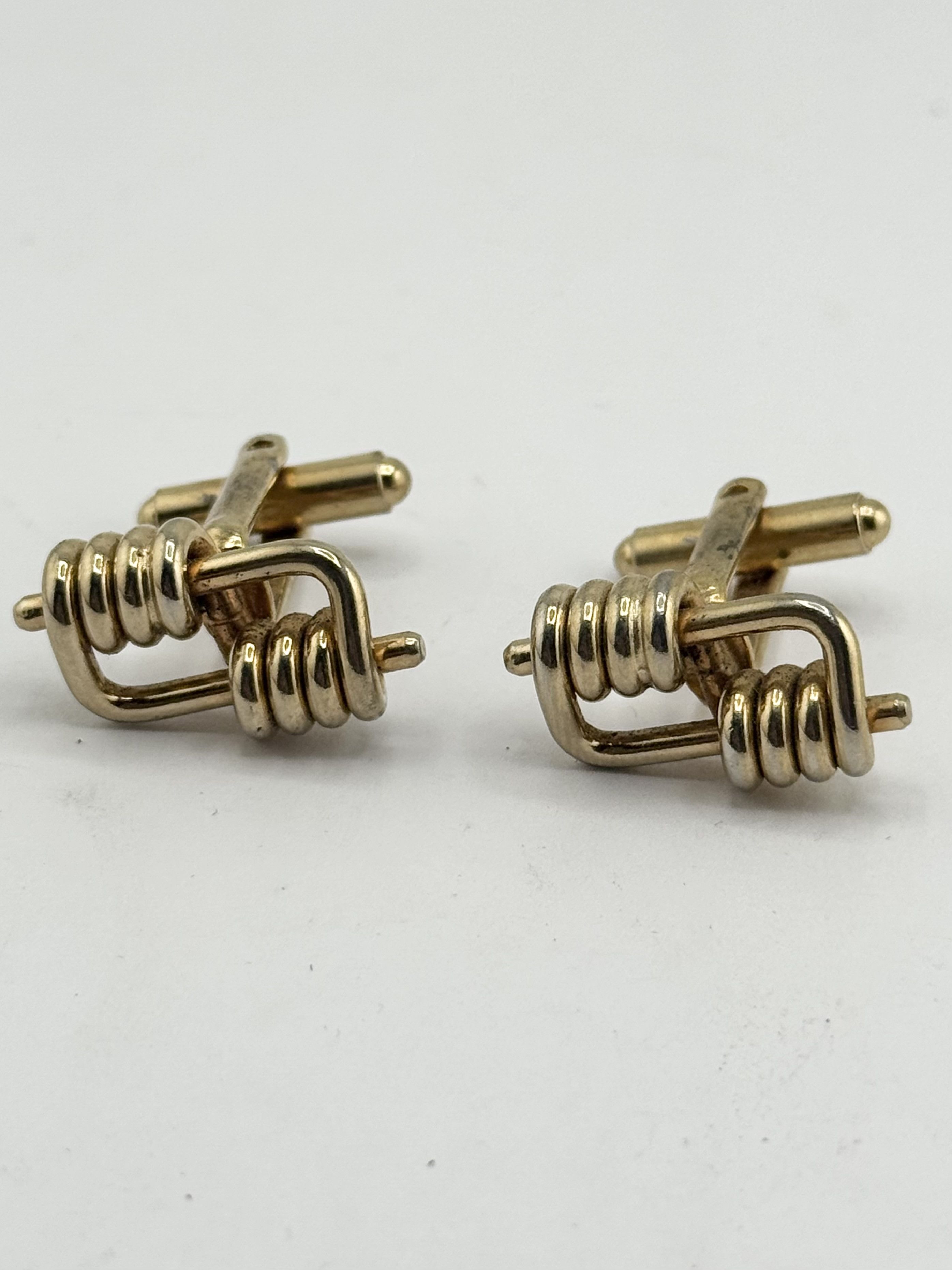 Vintage Vintage woven spiral gold tone cuff links Size ONE SIZE - 1 Thumbnail