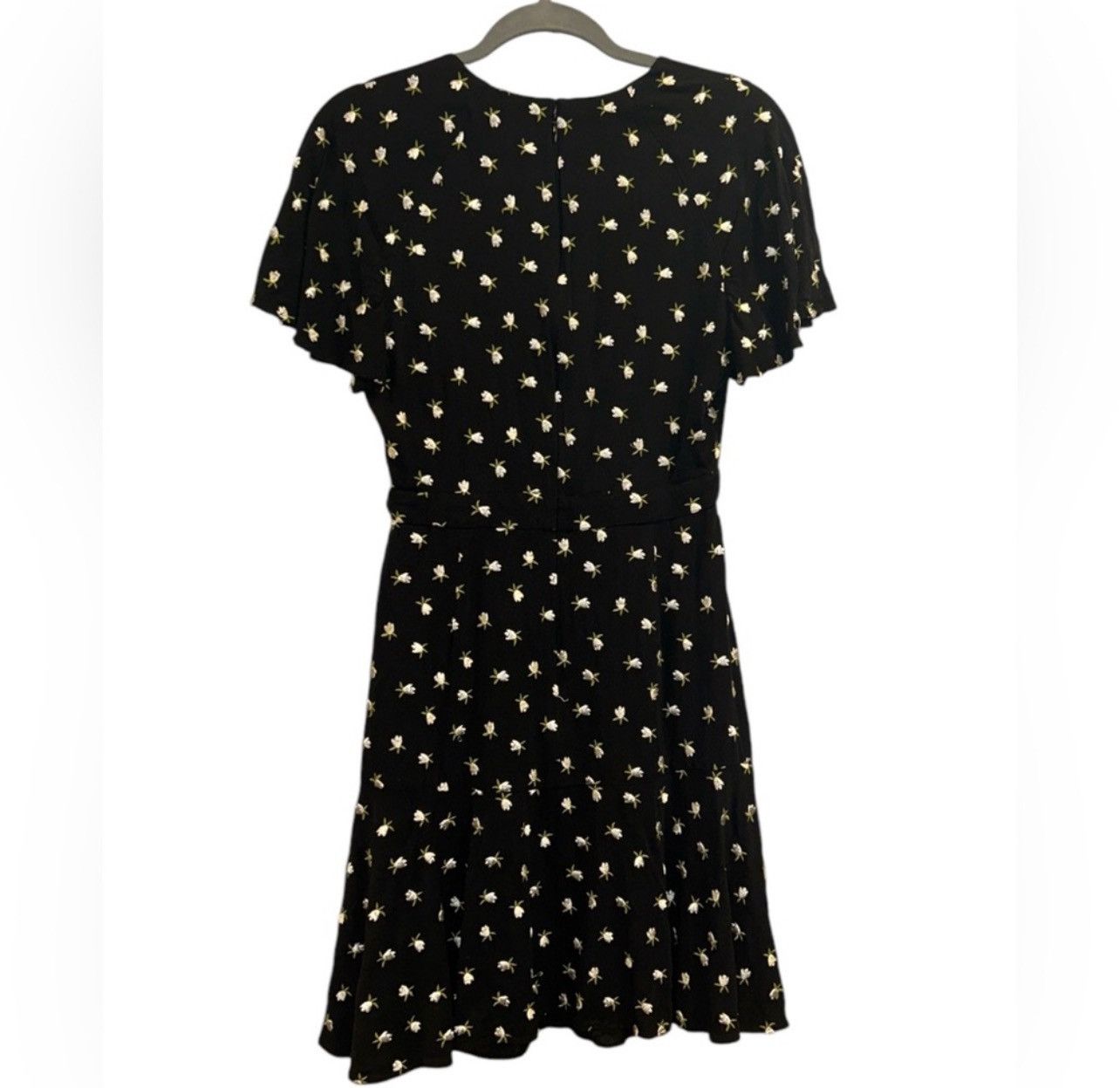 Jil Stuart JILL STUART Black Floral Embroidery V-Neck Mini Sheath Dress Size XS / US 0-2 / IT 36-38 - 5 Thumbnail
