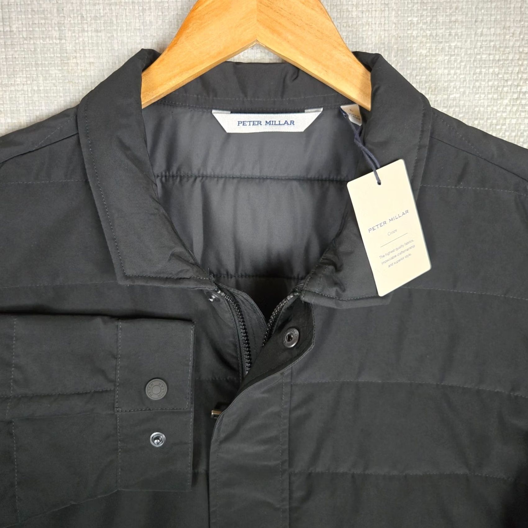 Peter Millar PETER MILLAR Full Zip Windproof Insulated Mens Large Field Jacket Black Size US L / EU 52-54 / 3 - 2 Thumbnail