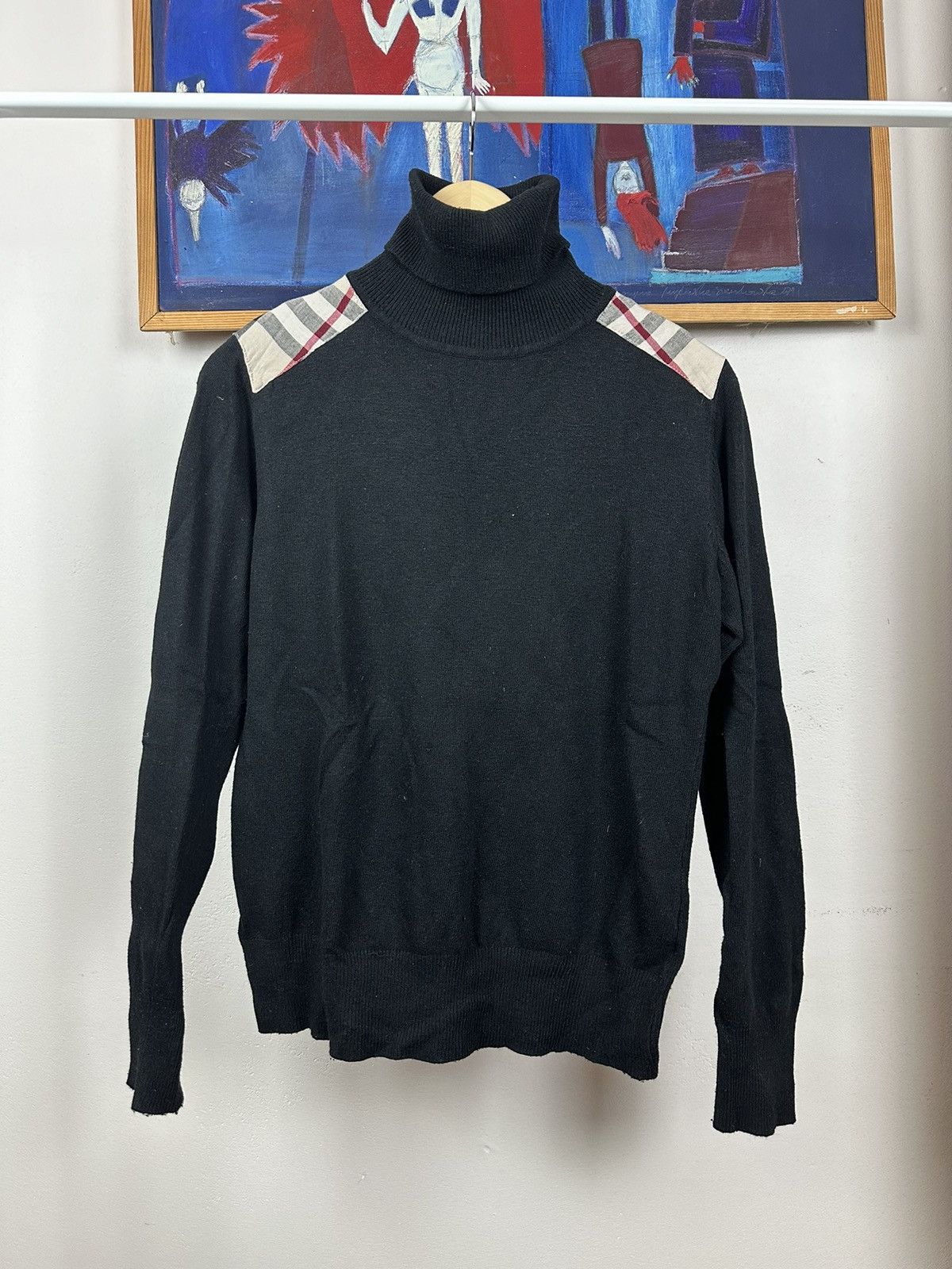 Burberry × Vintage Black Burberry turtleneck Size US S / EU 44-46 / 1 - 1 Thumbnail