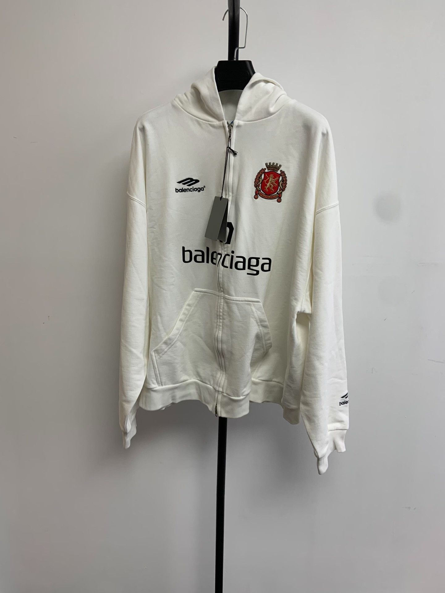 Balenciaga Balenciaga Letter Print Hooded Zip Sweatshirt Size US M / EU 48-50 / 2 - 1 Thumbnail