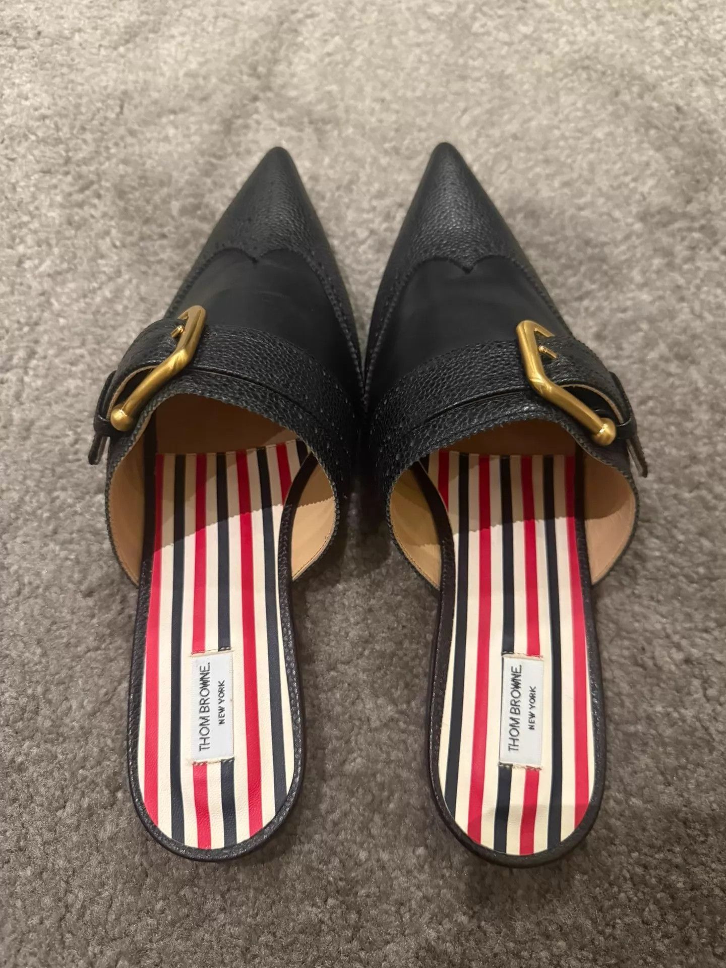 Thom Browne Thom Browne Women's Rare Leather Pointed Toe Slide 38 New Size US 7.5 / IT 37.5 - 4 Thumbnail