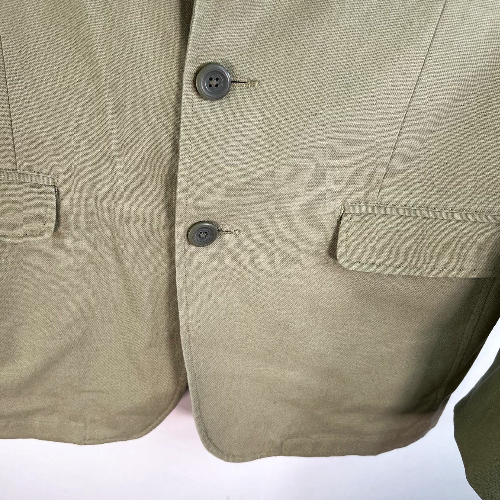 Vintage L.L. Bean Single-Breasted Sport Coat Blazer Mens Size 42T Beige Cotton Casual Business Size 42R - 4 Thumbnail