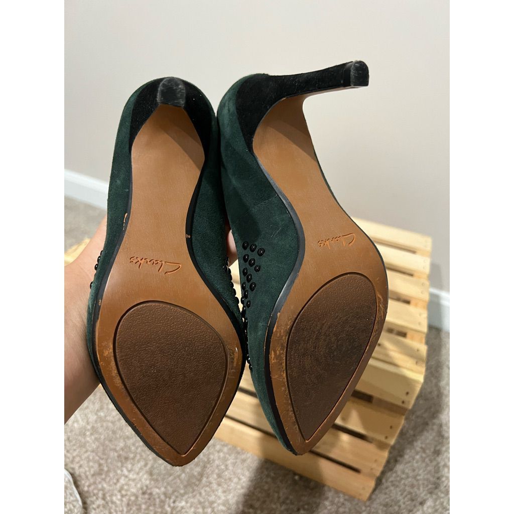 Clarks Clarks Narrative Women's Pump Heels Shoes Suede Dark Green B Size US 7 / IT 37 - 9 Thumbnail