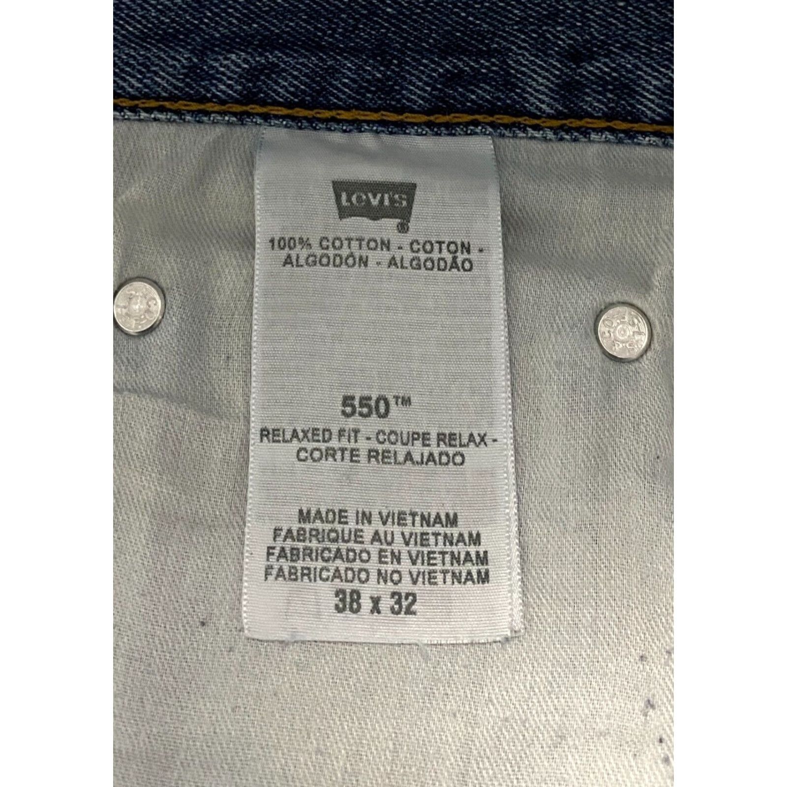 Levi's VINTAGE Levis 550 Jeans Mens 38×32 Blue Denim Relaxed Fit 5-Pocket Levi's 100% Cotton Jeans Mens Blue Denim Straight Size US 38 / EU 54 - 5 Thumbnail