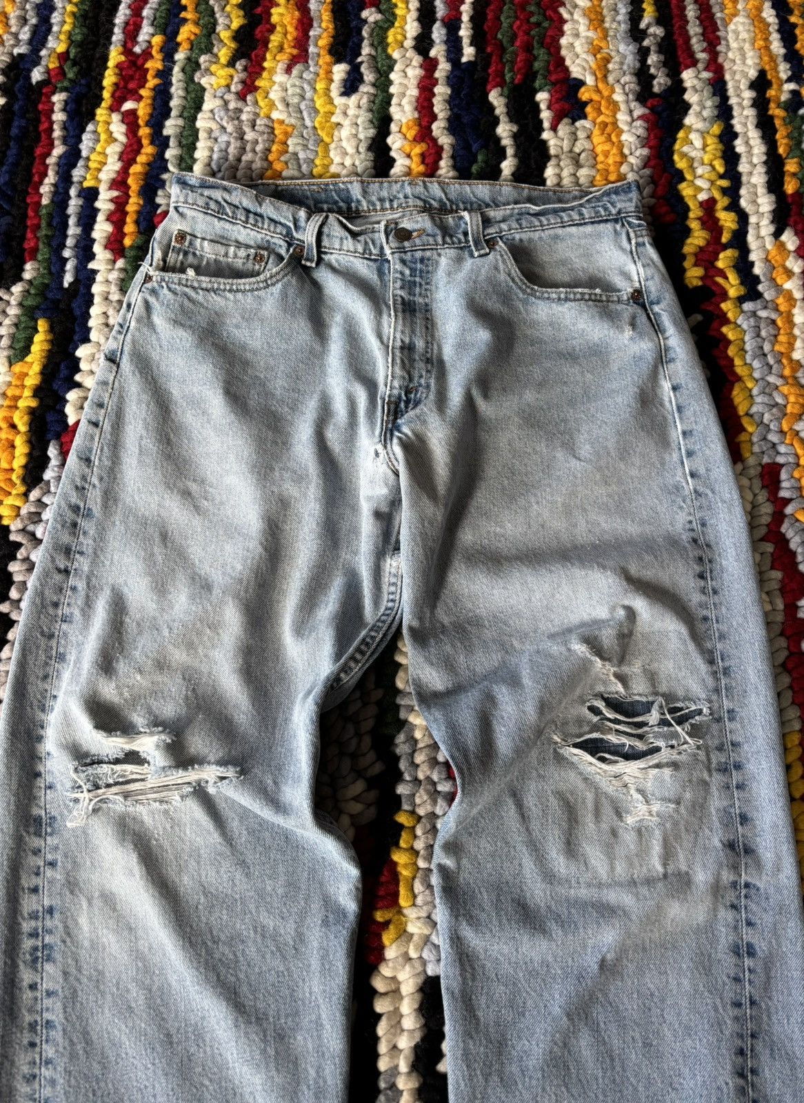 Levi's Vintage Clothing Vintage Trashed Levis Light Wash Size US 36 / EU 52 - 3 Thumbnail