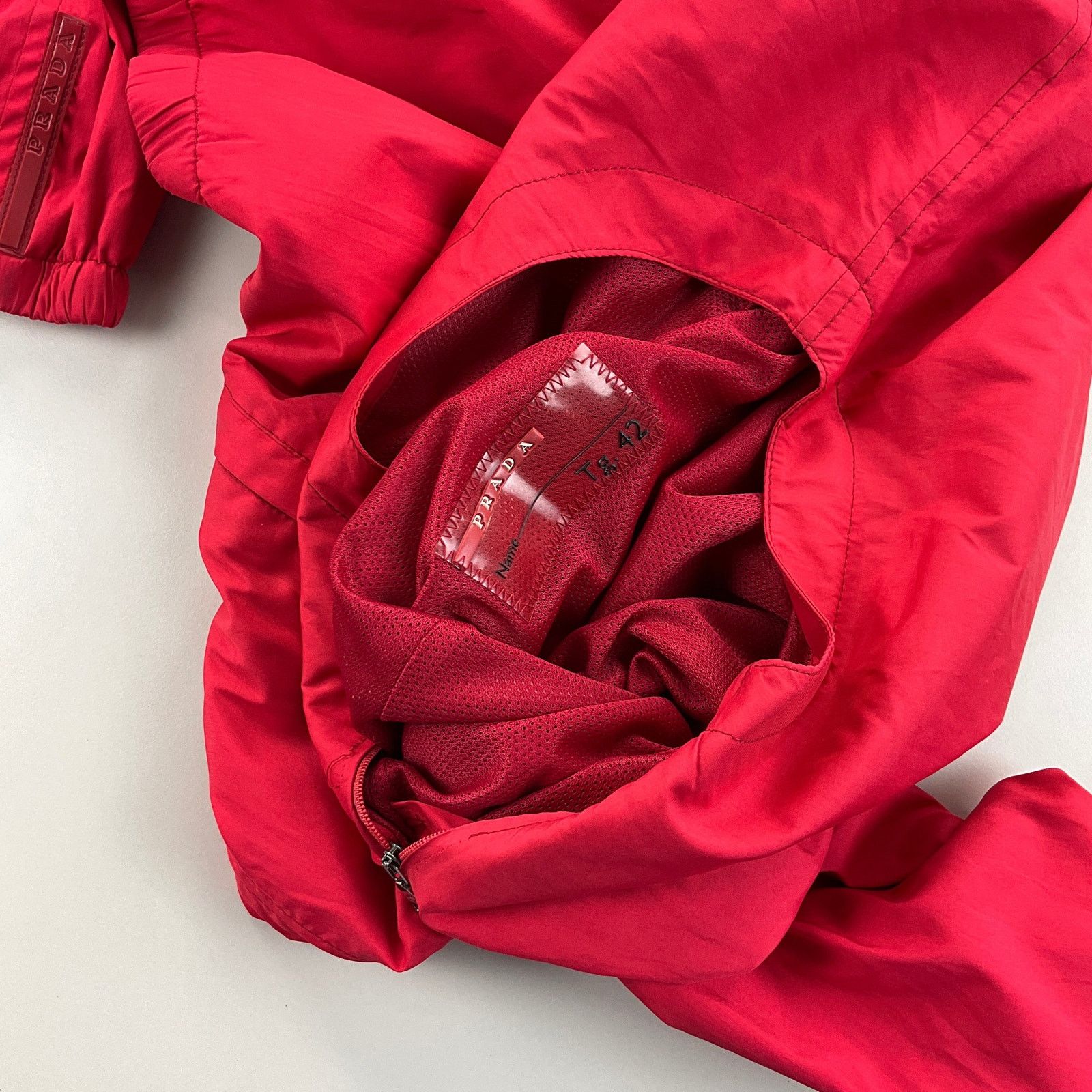 Prada Prada Nylon 00s Sweatshirt - Women Large red designer item Size L / US 10 / IT 46 - 10 Thumbnail