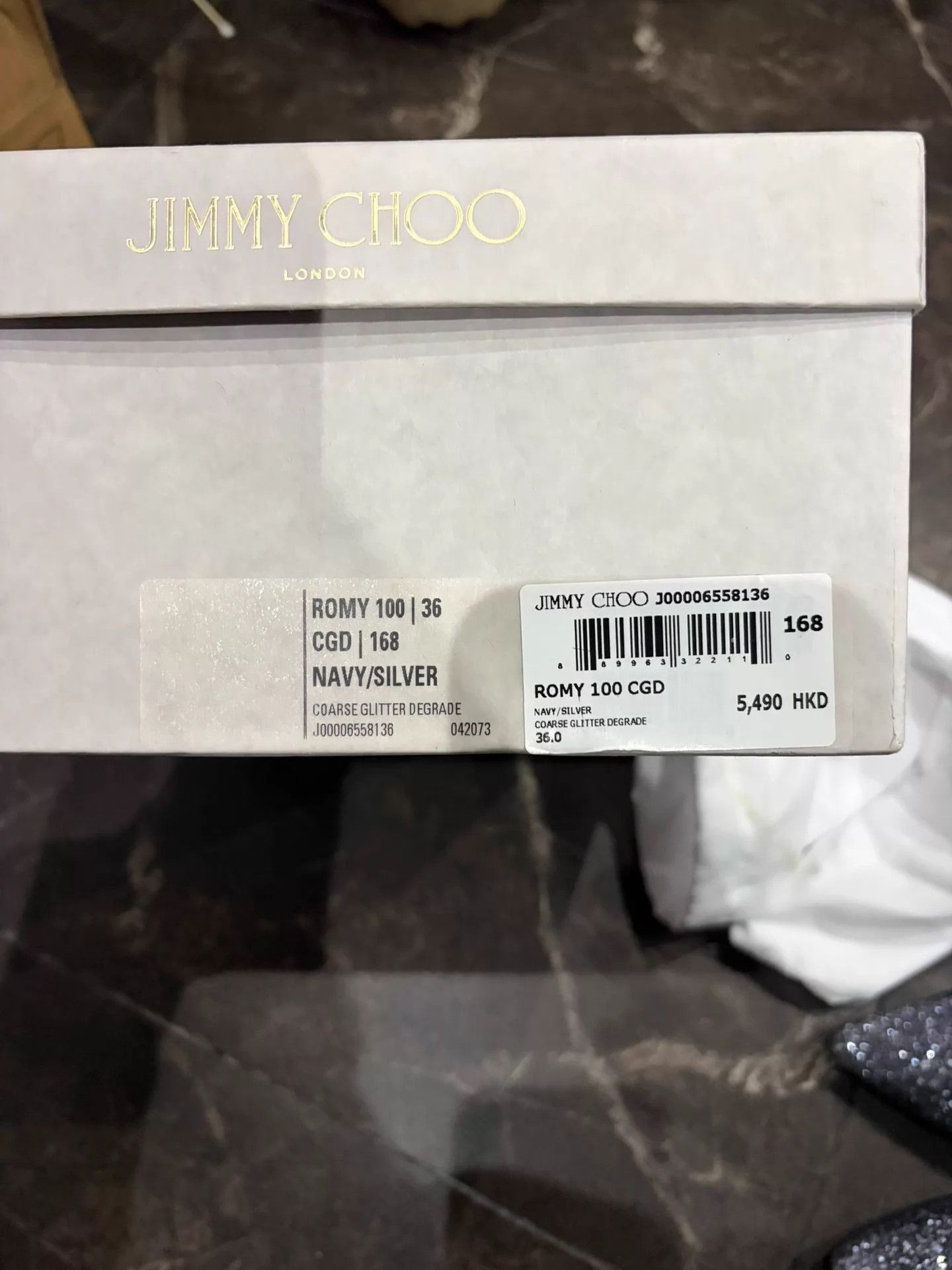 Jimmy Choo JIMMY CHOO Women's ROMY Silver Ombre Glitter 10cm Heels Size US 5.5 / IT 35.5 - 8 Thumbnail