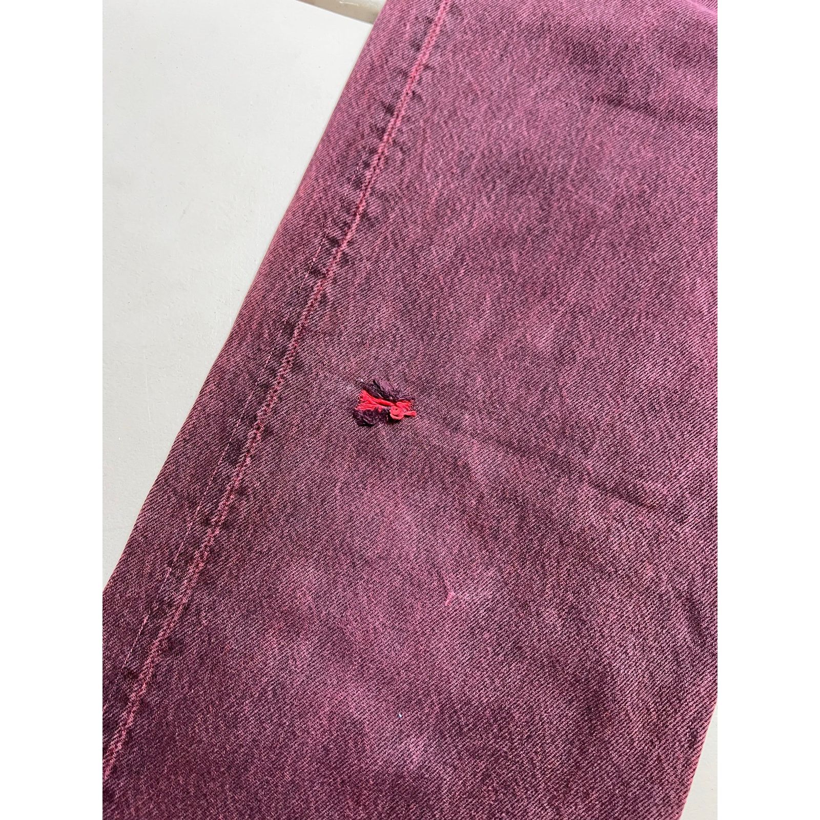Levi's Vintage 80s Levi’s 501 Red Overdyed Jeans Distressed 38x30 Size US 38 / EU 54 - 9 Thumbnail