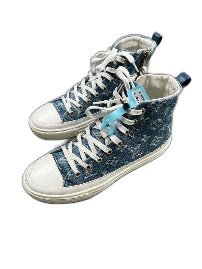 Louis Vuitton louis vuitton denim high-top sneakers size 36-2507 Size US 5.5 / EU 38 - 1 Thumbnail