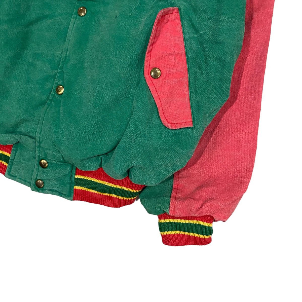 Vintage × Wrangler 🔥VINTAGE WRANGLER MULTICOLOUR RASTA VARSITY JACKET Size US L / EU 52-54 / 3 - 2 Thumbnail