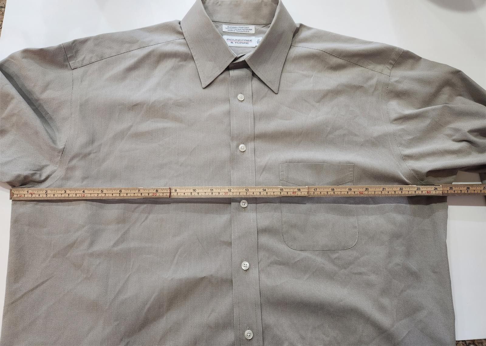 Roundtree & Yorke Roundtree & Yorke Men's Dress Shirt Blended Pinpoint L/S Size 38R - 2 Thumbnail