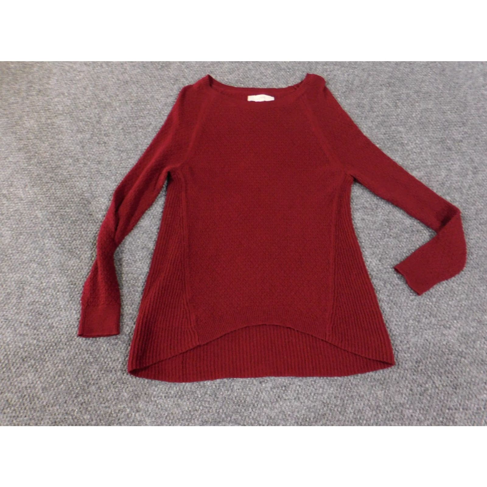 Loft LOFT Sweater Womens M Red Crew Neck Knit Long Sleeve Pullover Cotton Casual Size M / US 6-8 / IT 42-44 - 2 Thumbnail