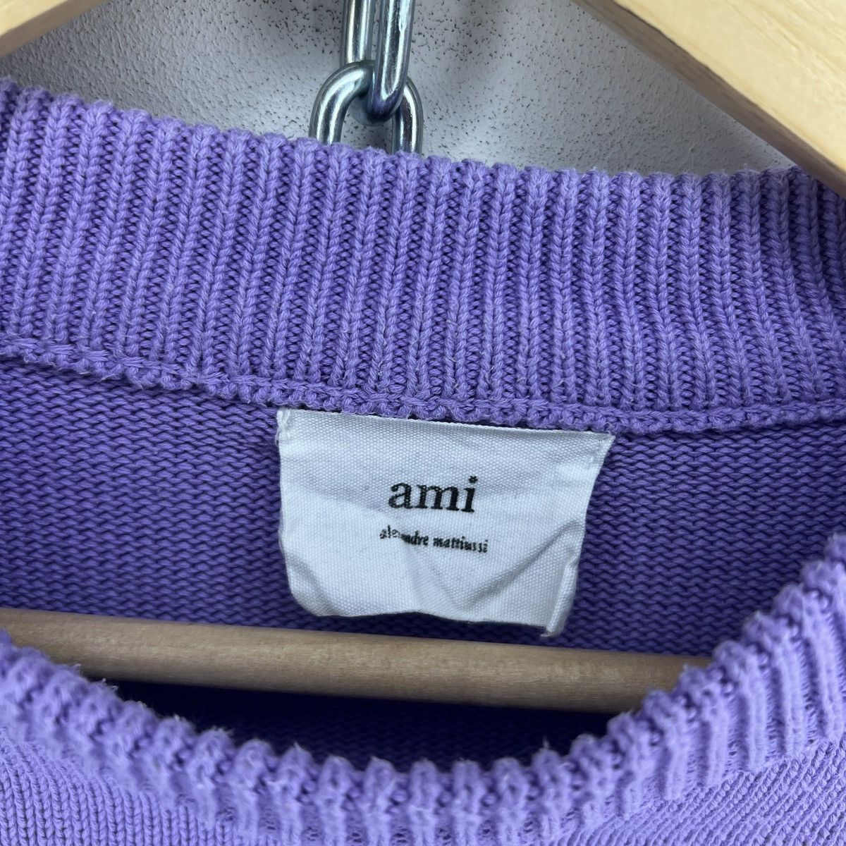 AMI × Designer AMI sweater jumper knitwear boxy purple Size M / US 6-8 / IT 42-44 - 6 Thumbnail
