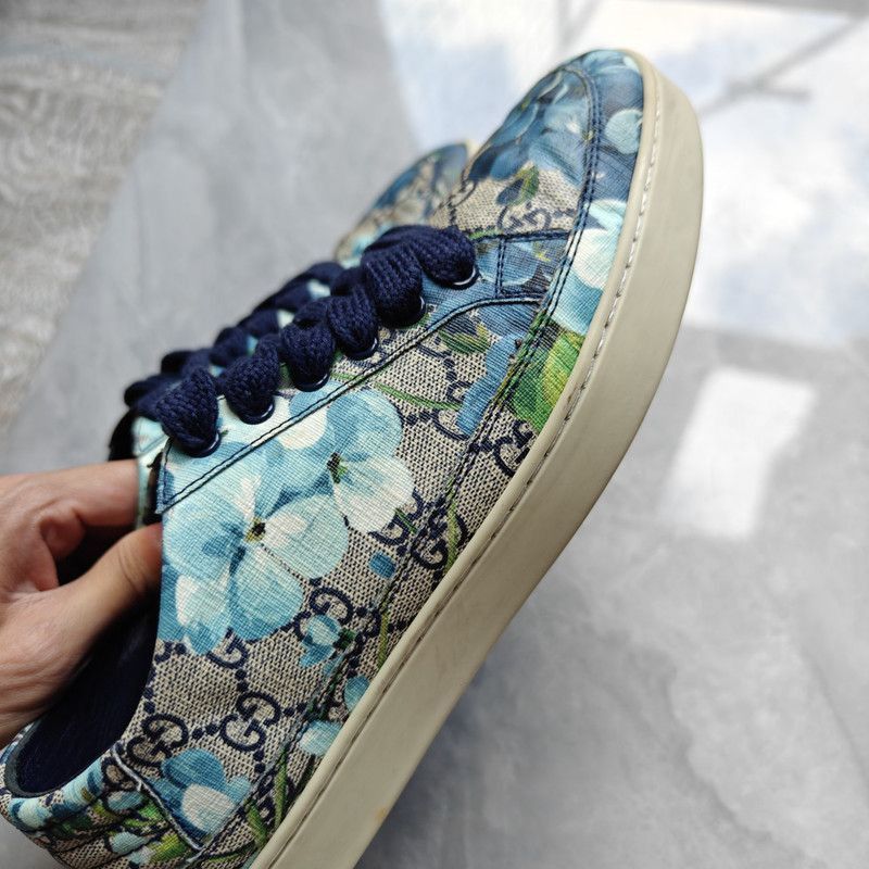 Gucci Gucci Blue Floral Casual Sneakers - Size US 9 / EU 42 - 7 Thumbnail