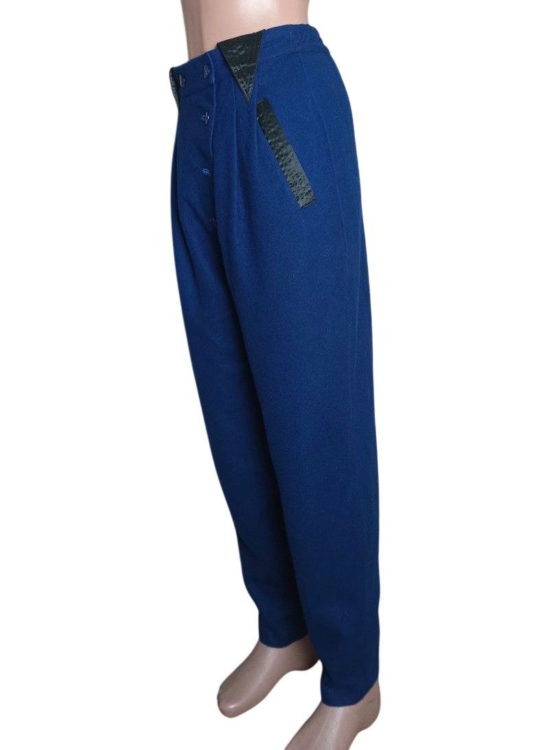 Designer Korii Joko International Wool Blend Blue Vintage Pants Sz 1 Size 25" / US 0 / IT 36 - 2 Thumbnail