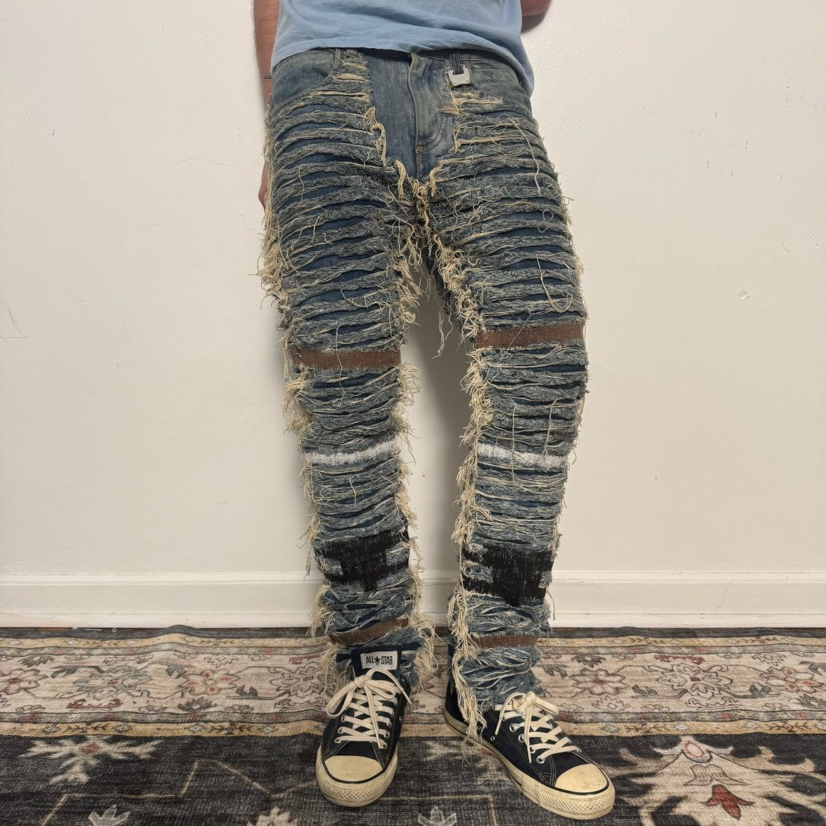 1017 ALYX 9SM 1017 ALYX 9SM x Blackmeans distressed denim Size US 31 - 2 Thumbnail